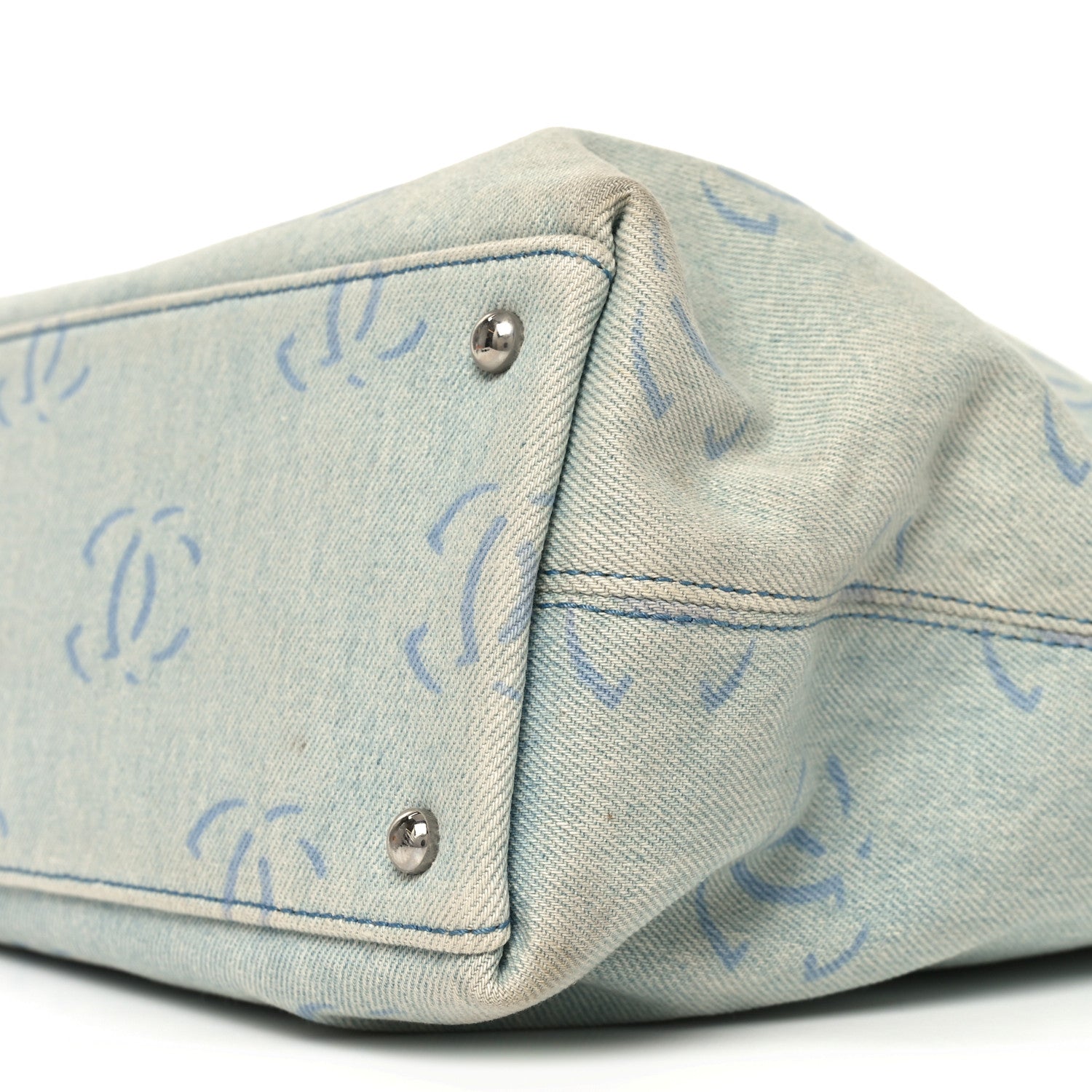 Chanel Denim Large CC Tote Light Blue