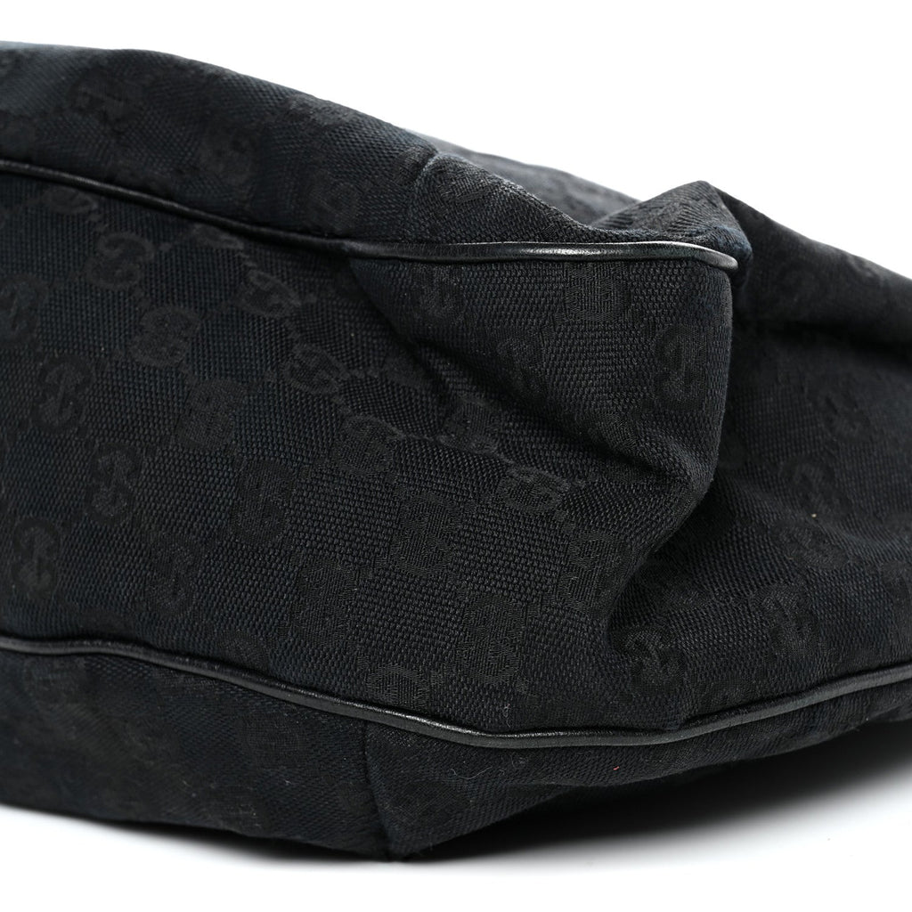 Gucci Monogram Large New Ladies Web Hobo Black