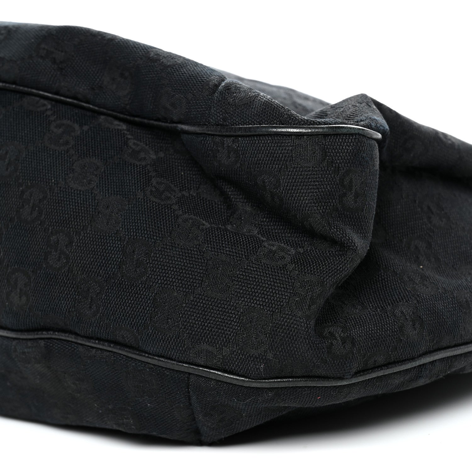 Gucci Monogram Large New Ladies Web Hobo Black