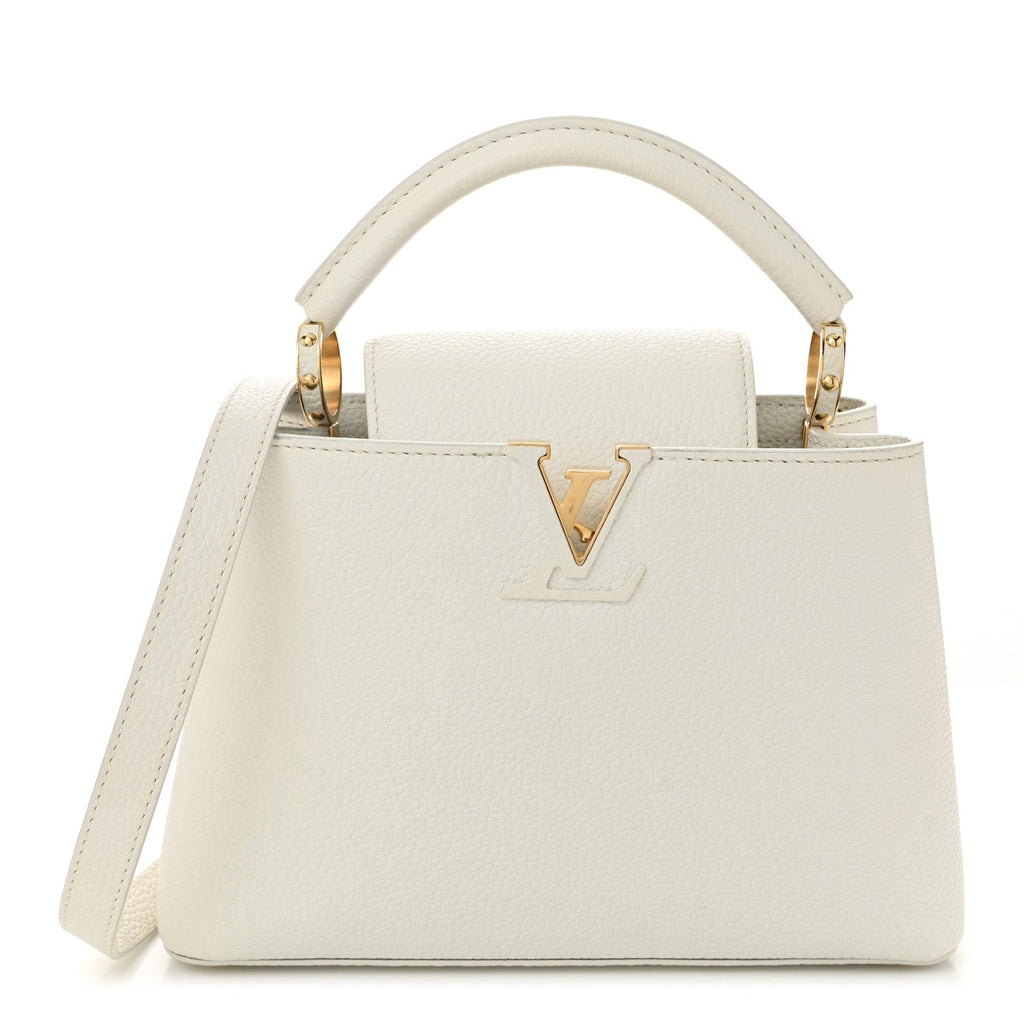 Louis Vuitton Taurillon Capucines BB Snow