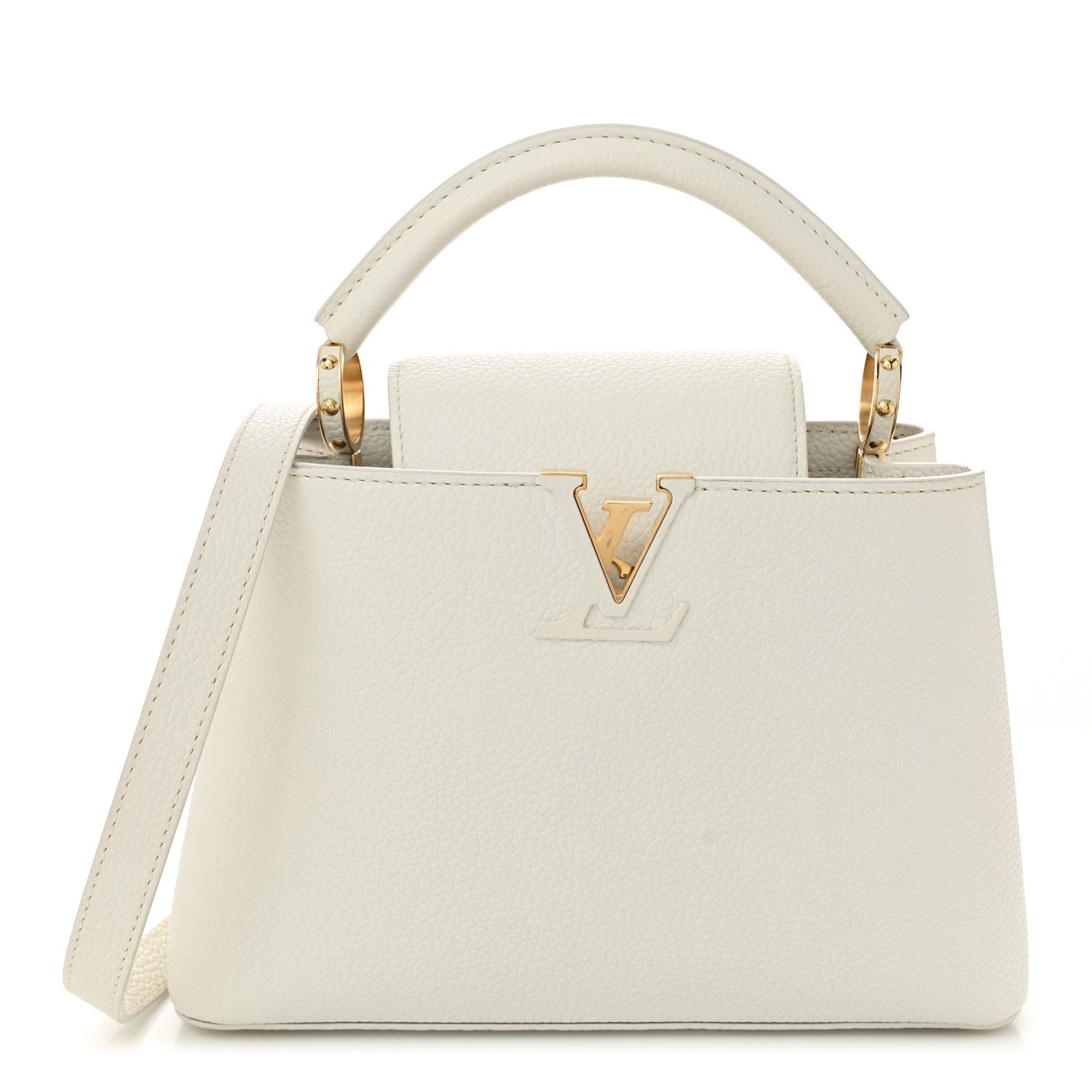 Louis Vuitton Taurillon Capucines BB Snow