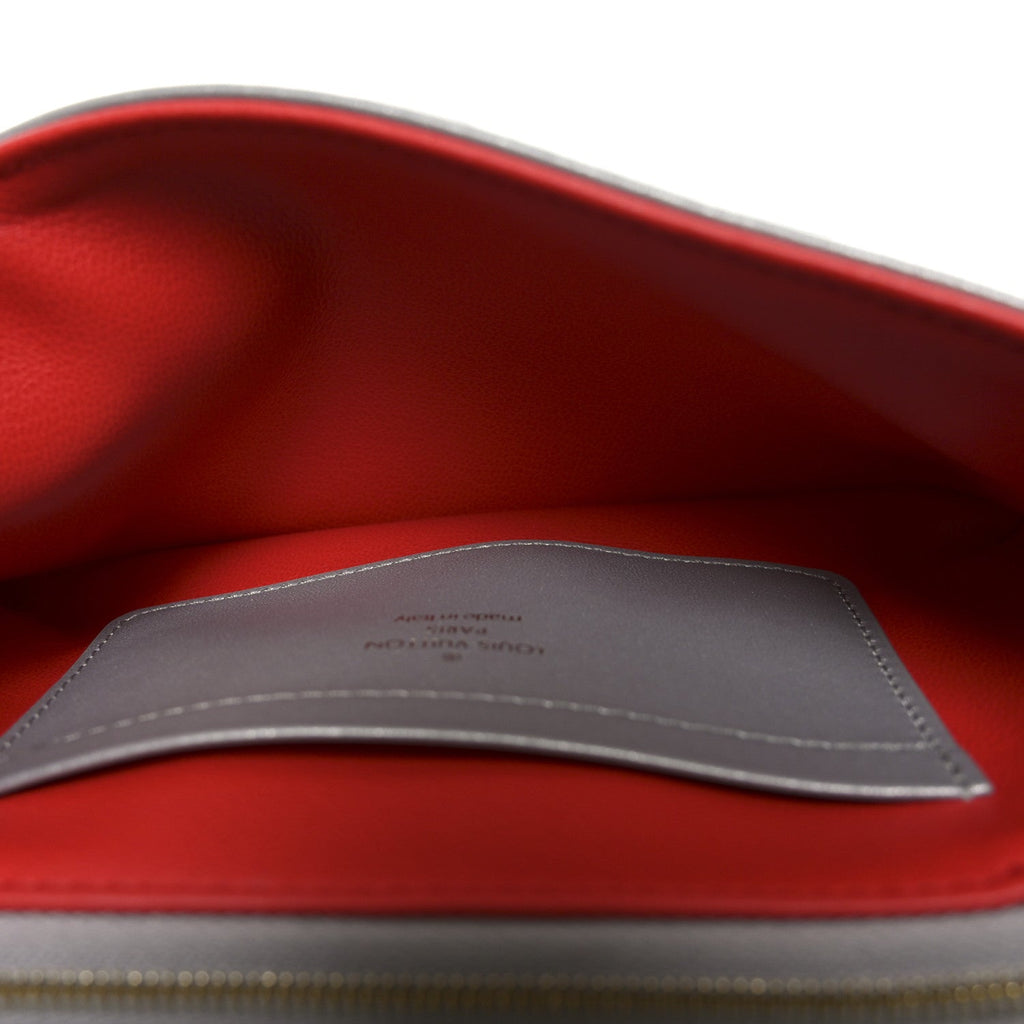 Louis Vuitton Metallic Lambskin Embossed Monogram Pochette Coussin Silver