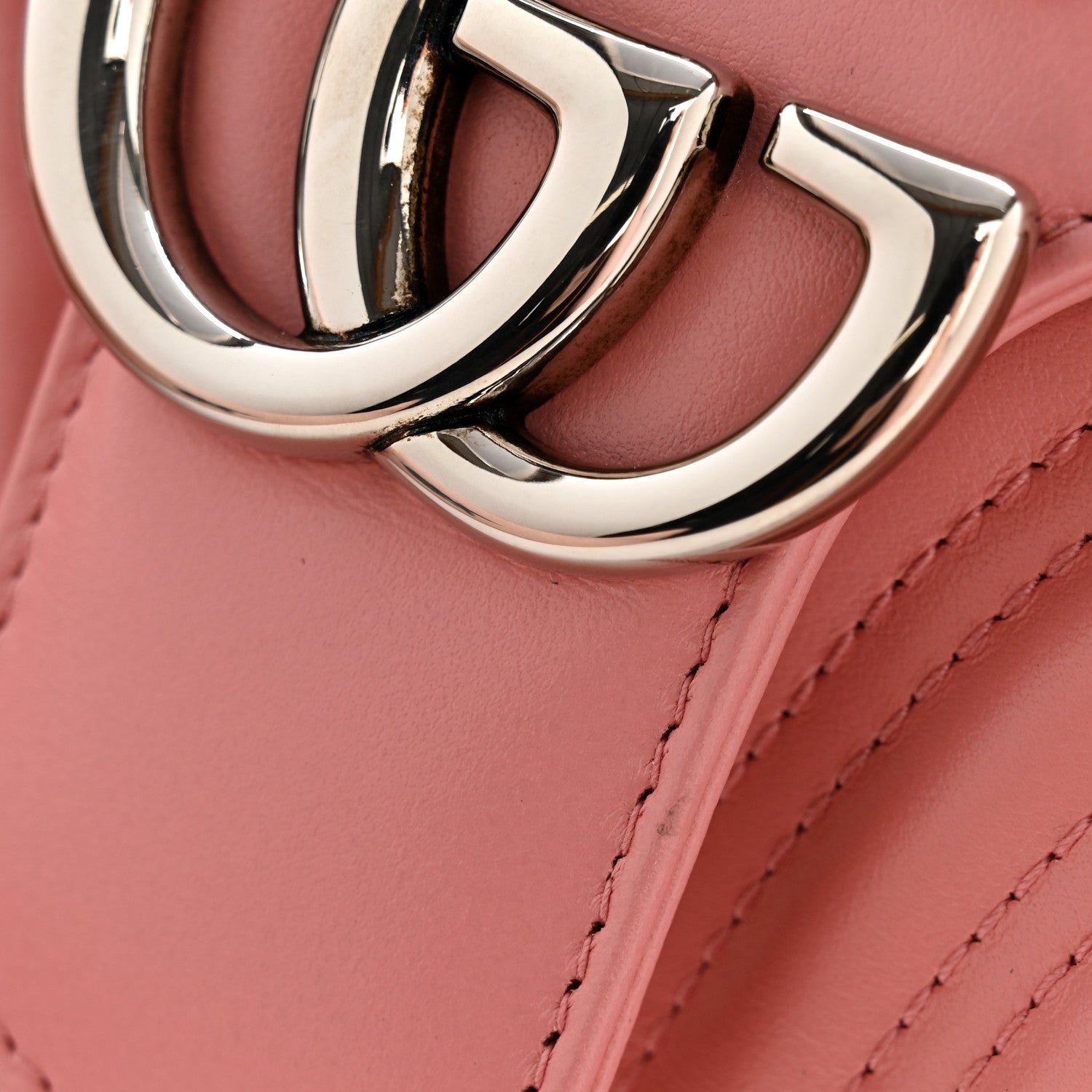 Gucci Calfskin Matelasse Small GG Marmont Shoulder Bag Wild Rose