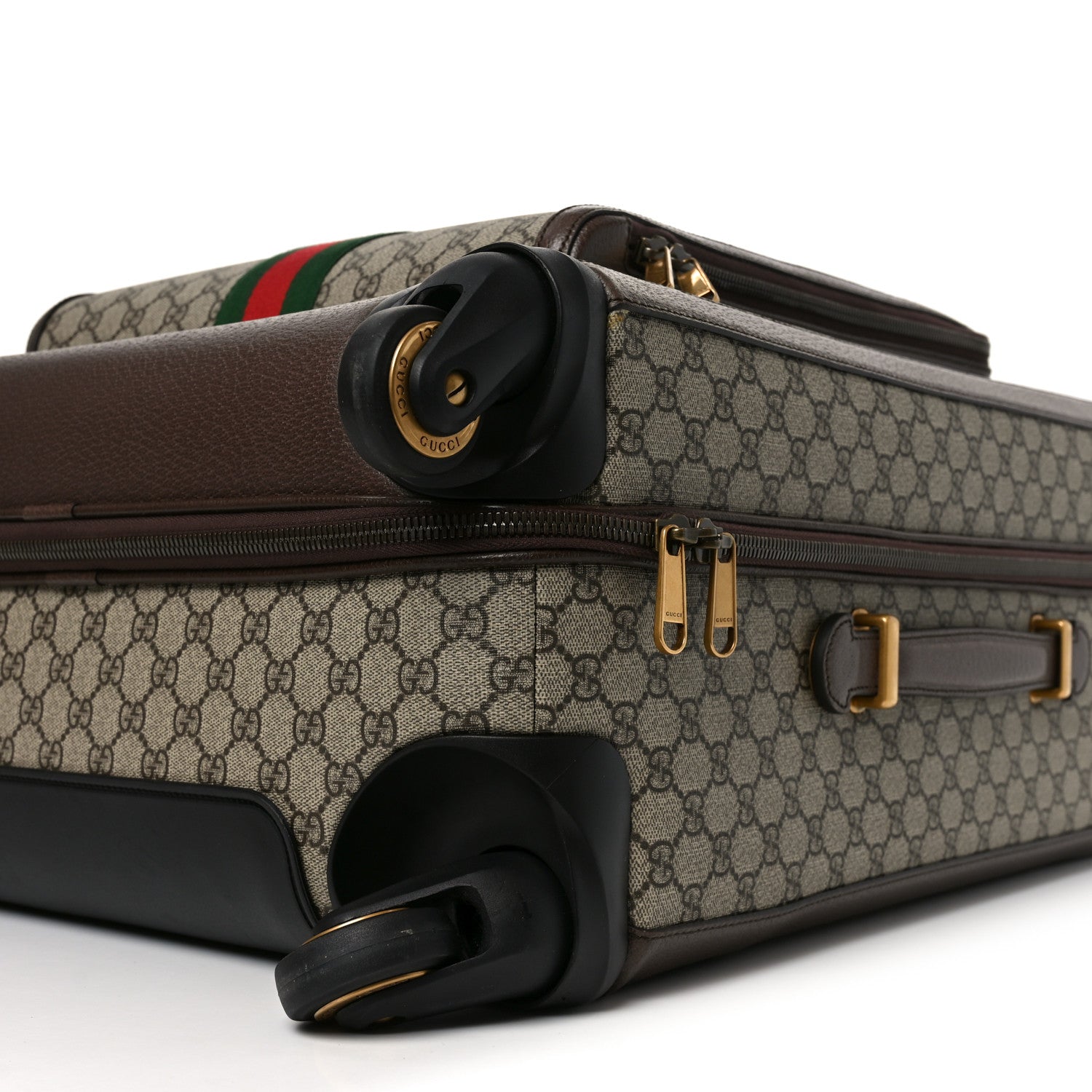 Gucci GG Supreme Monogram Web Medium Savoy Trolley Beige Ebony
