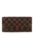 Louis Vuitton Damier Ebene Emilie Wallet Red