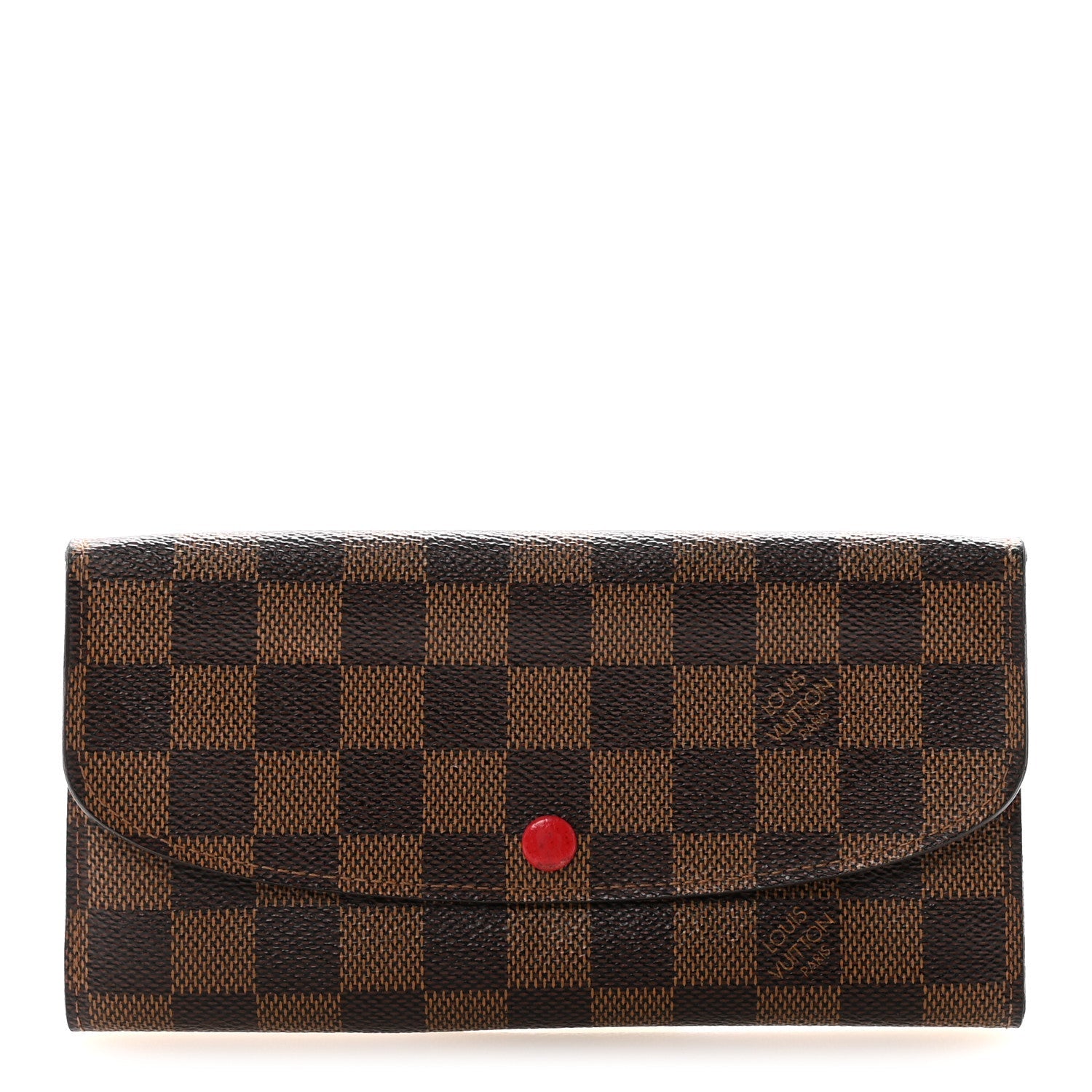 Louis Vuitton Damier Ebene Emilie Wallet Red