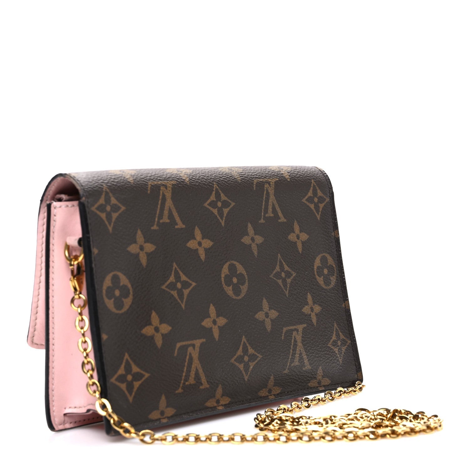 Louis Vuitton Monogram Flore Chain Wallet Rose Ballerine