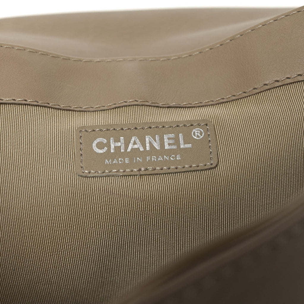Chanel Calfskin Large Boy Reverso Flap  Beige