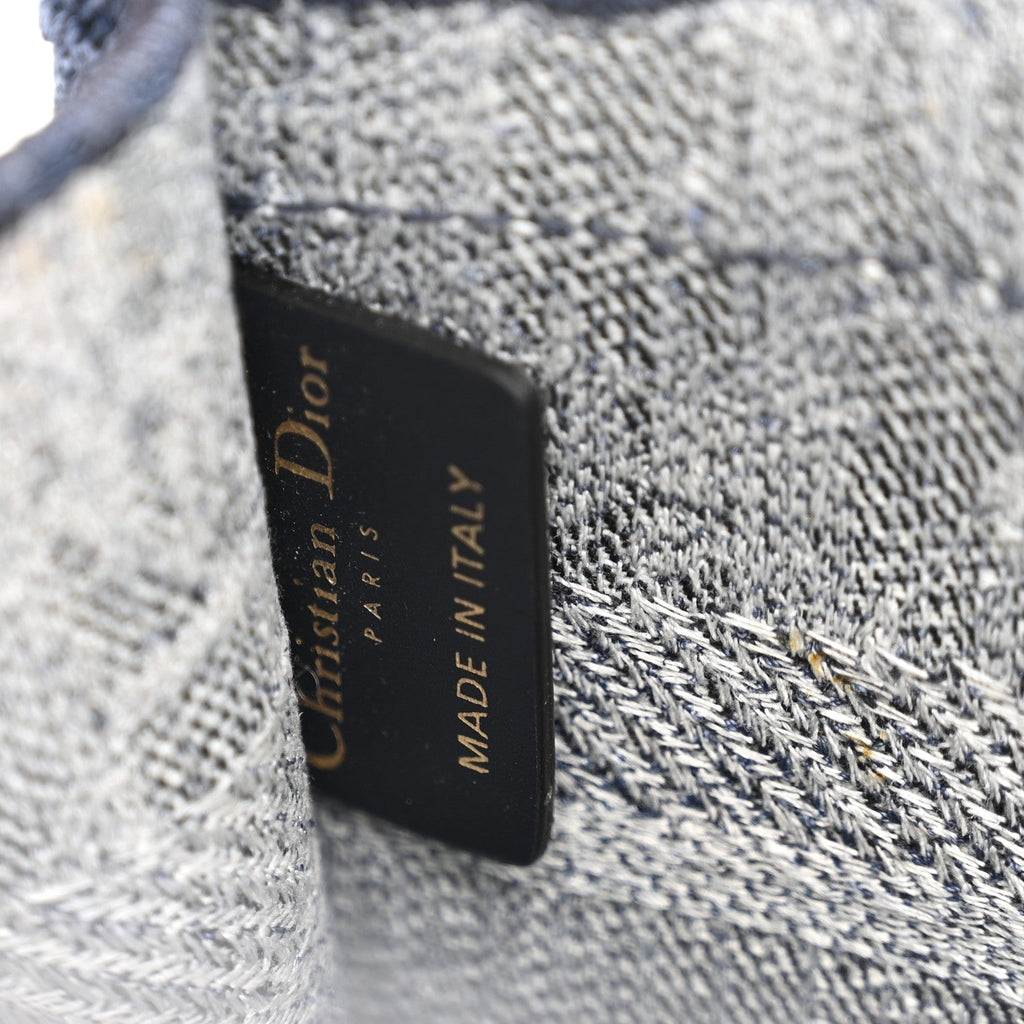 Christian Dior Oblique Denim Mini Book Tote Blue