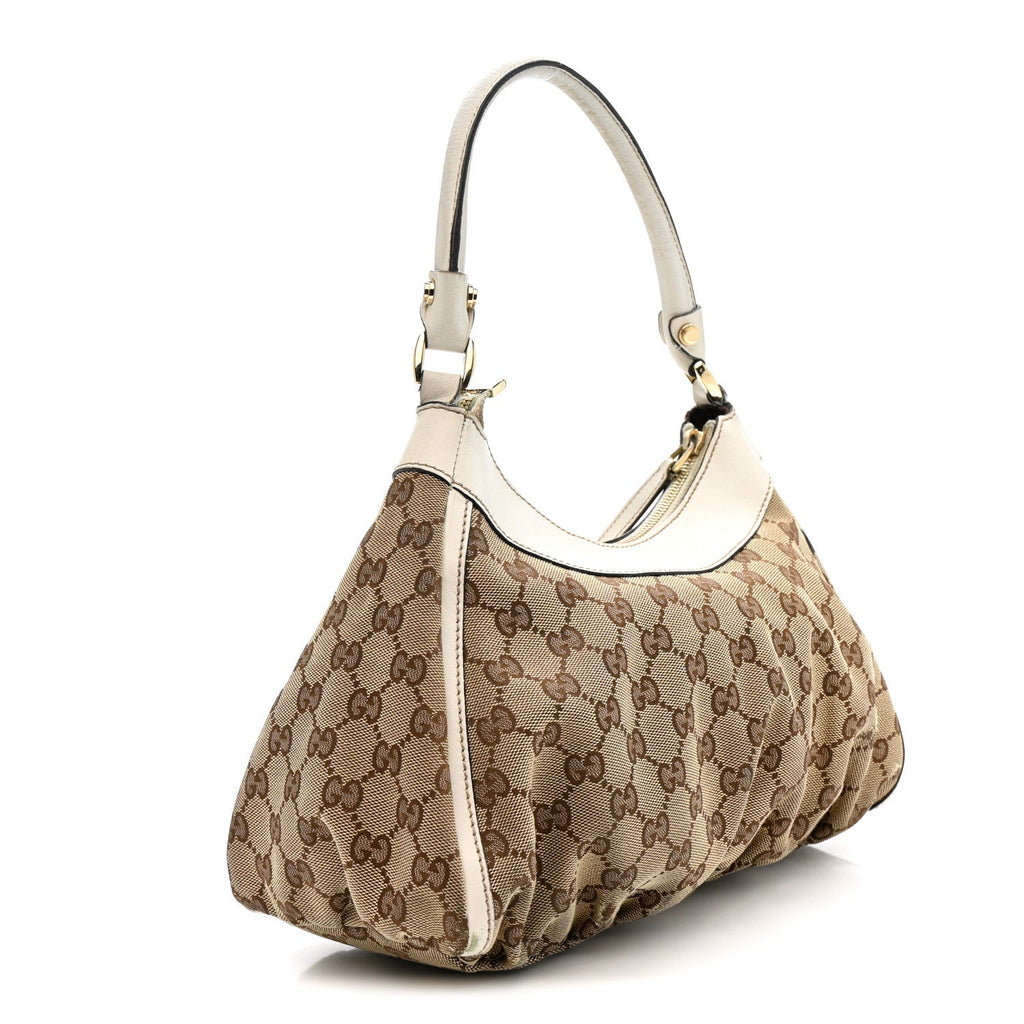 Gucci Monogram Medium D Gold Ring Hobo White