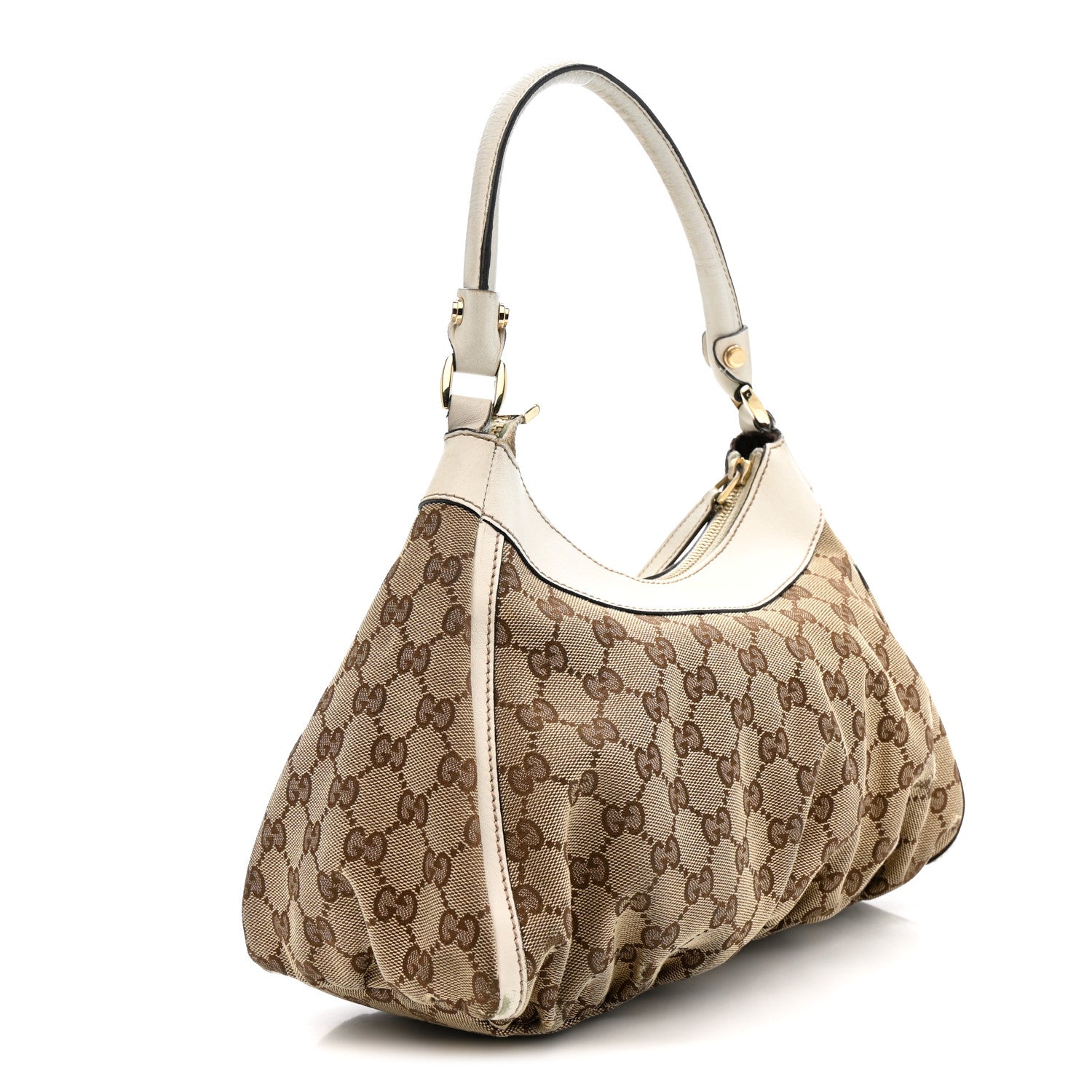 Gucci Monogram Medium D Gold Ring Hobo White