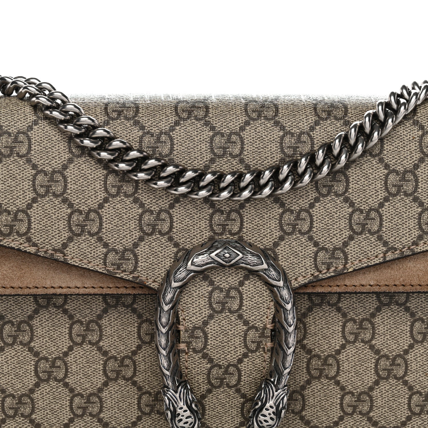 Gucci GG Supreme Monogram Small Dionysus Shoulder Bag Taupe