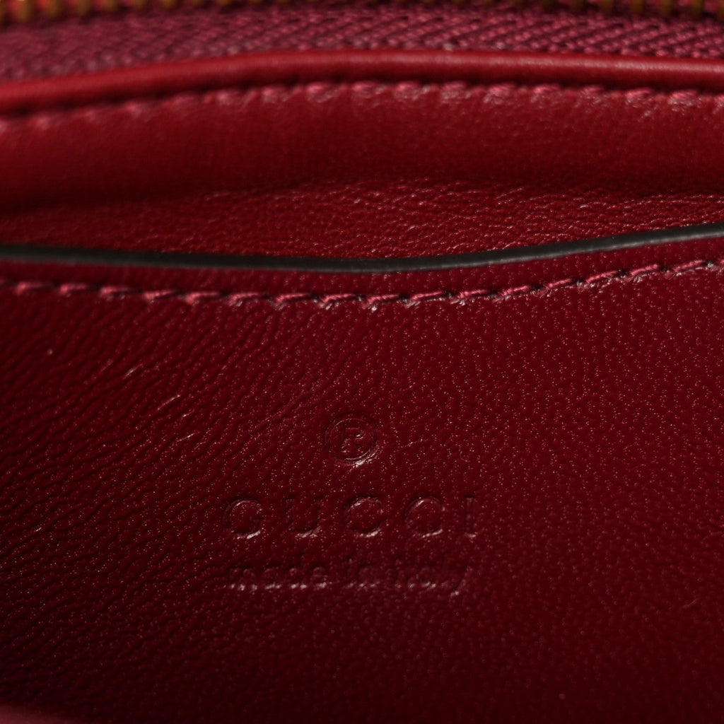Gucci Lambskin Embossed Mini GG Milano Top Handle Shoulder Bag Rosso Ancora