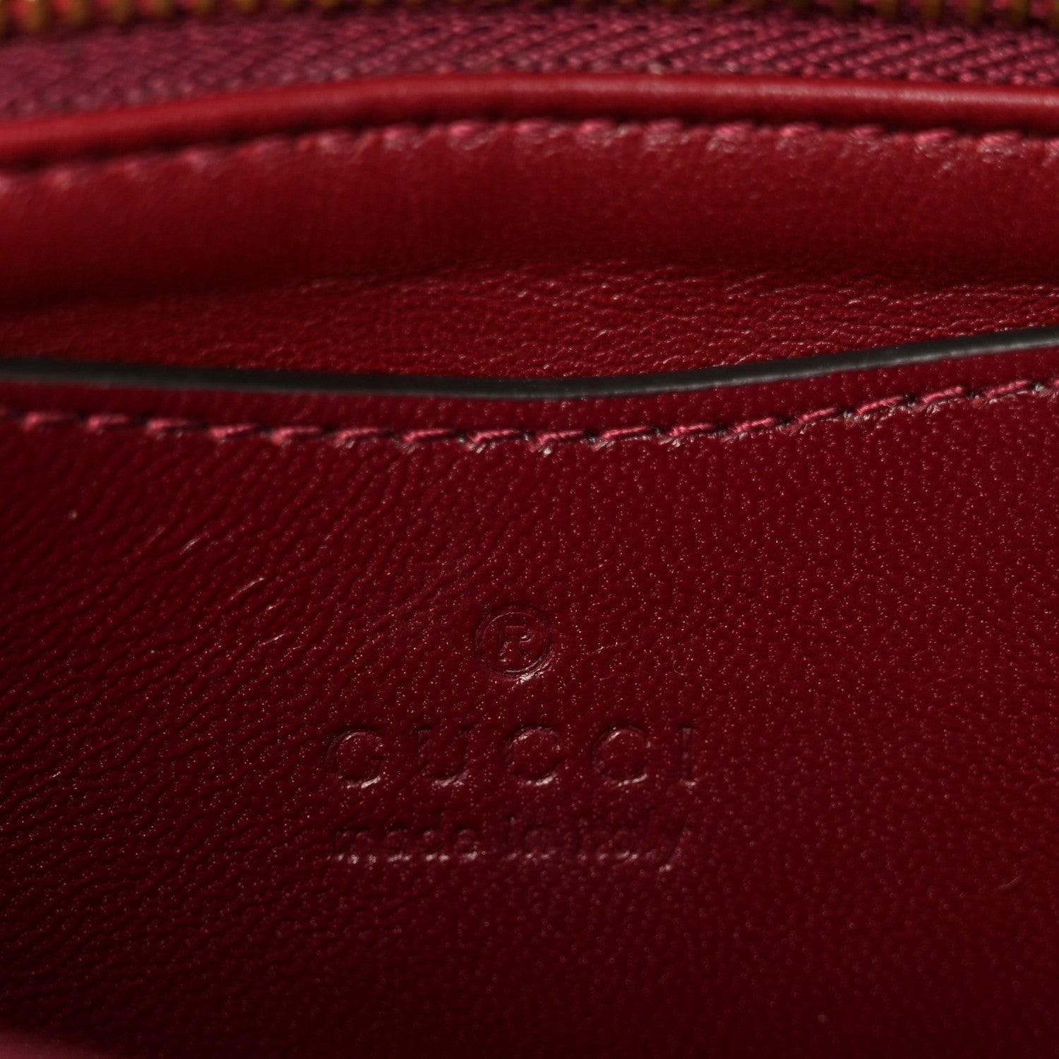 Gucci Lambskin Embossed Mini GG Milano Top Handle Shoulder Bag Rosso Ancora