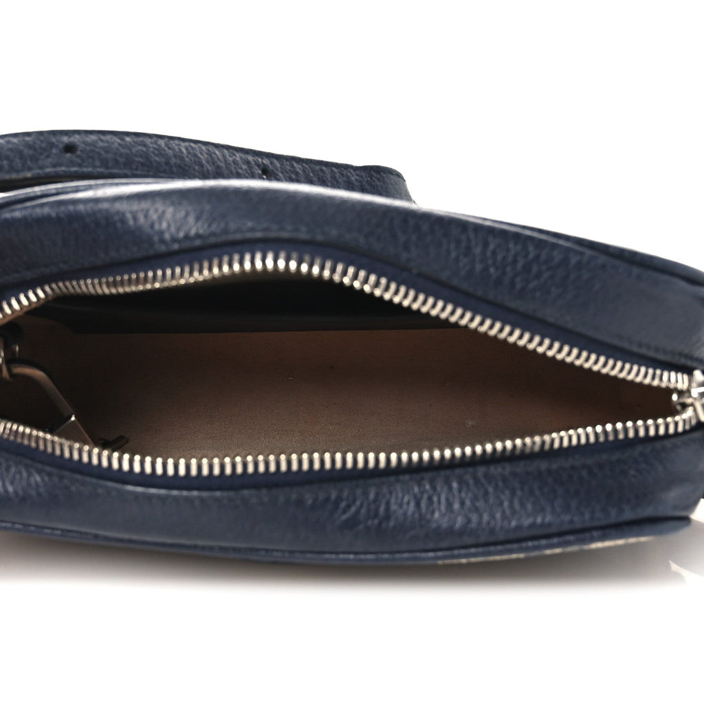 Gucci GG Supreme Monogram Textured Dollar Calfskin Web Mini Ophidia Shoulder Bag Beige Blue