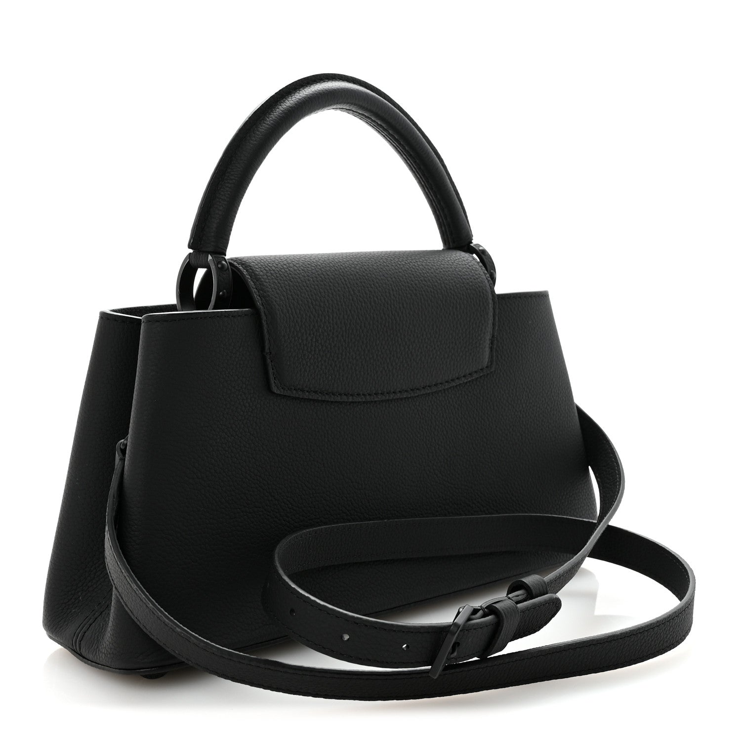 Louis Vuitton Taurillon Capucines East West MM Matte Black