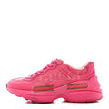 Gucci Calfskin Logo Womens Rhyton Sneakers 35 Box Pink