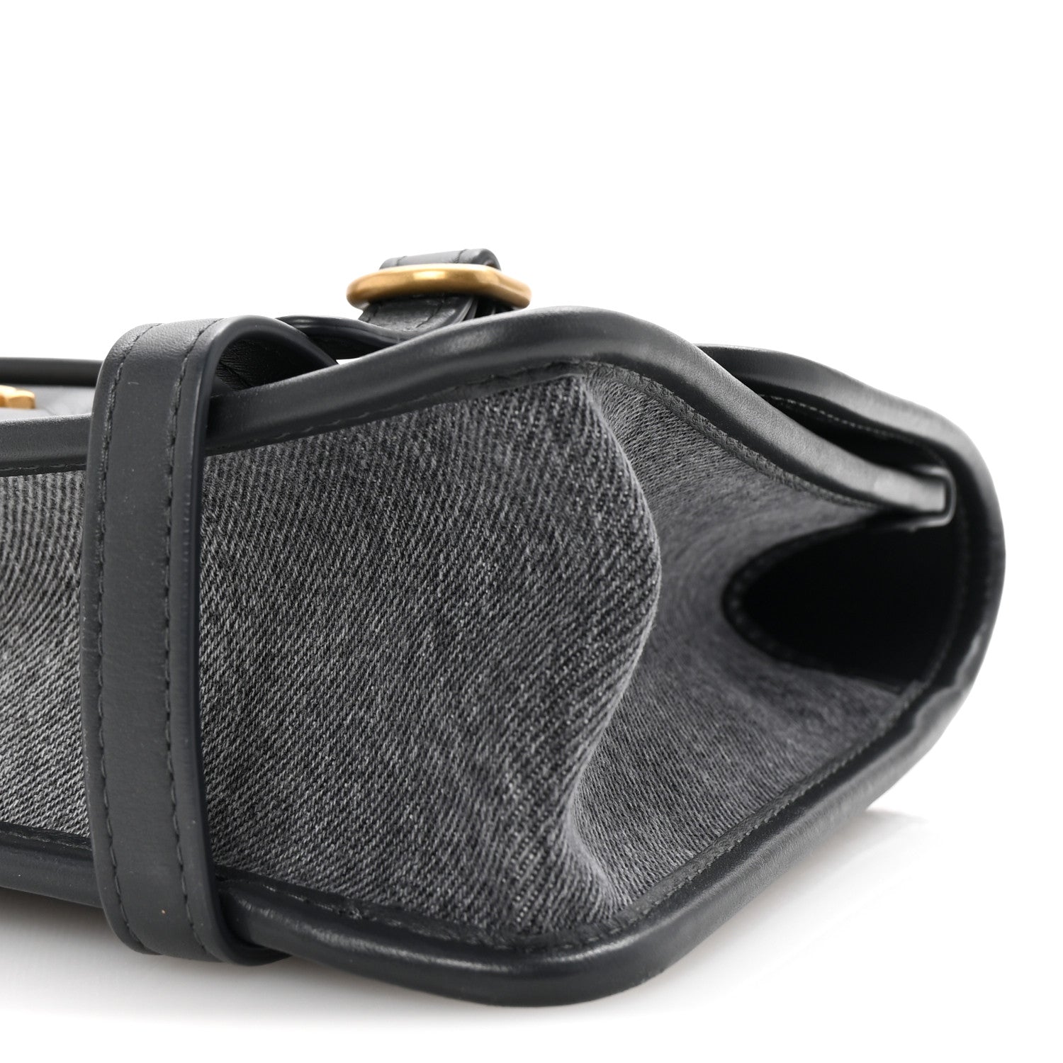 Chanel Washed Denim Quilted Messenger Flap Black