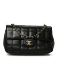 Chanel Lambskin Quilted Mini Chocolate Bar Flap Black