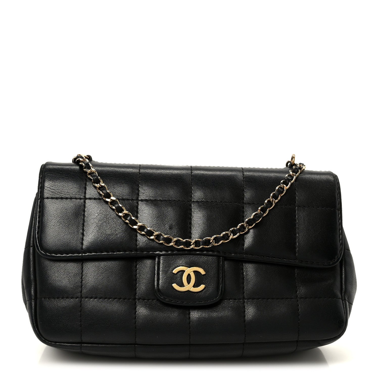 Chanel Lambskin Quilted Mini Chocolate Bar Flap Black