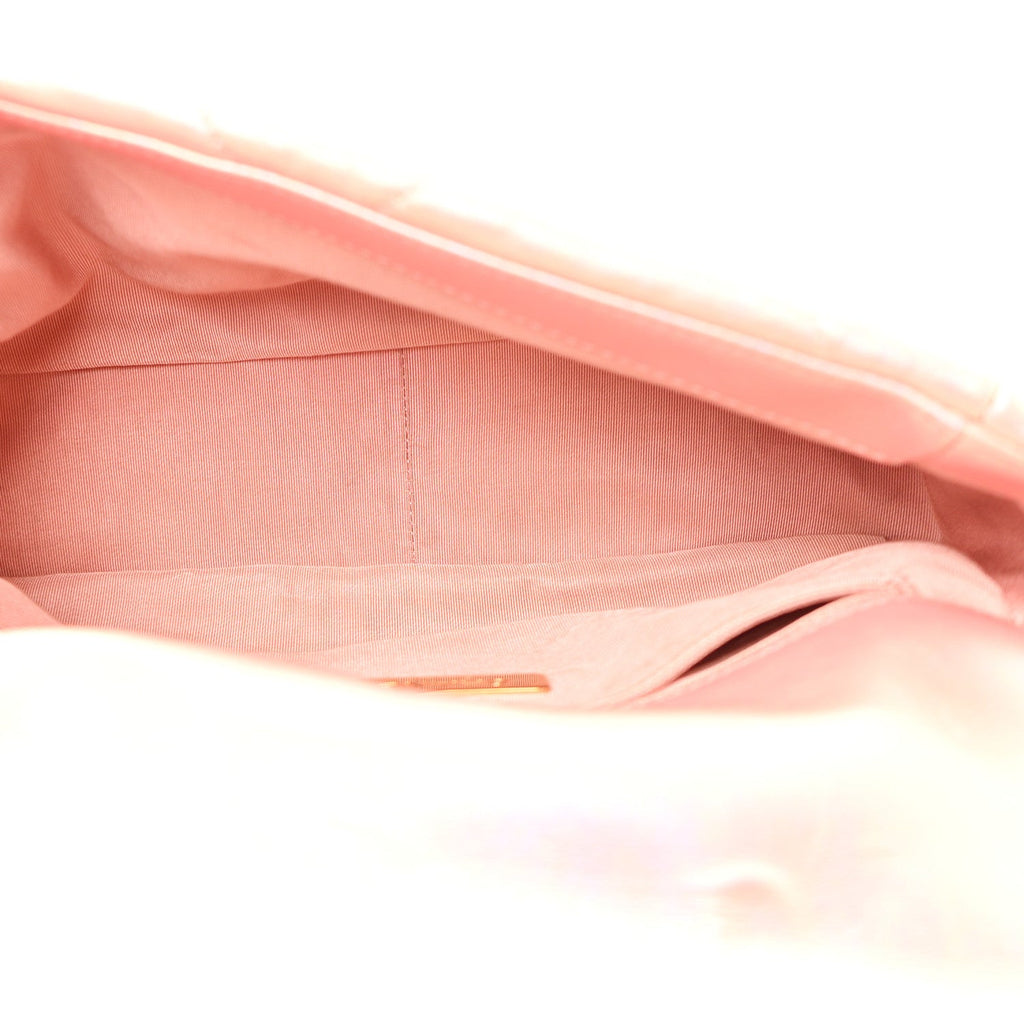 Chanel Iridescent Calfskin Quilted Medium Chanel 19 Flap Pink