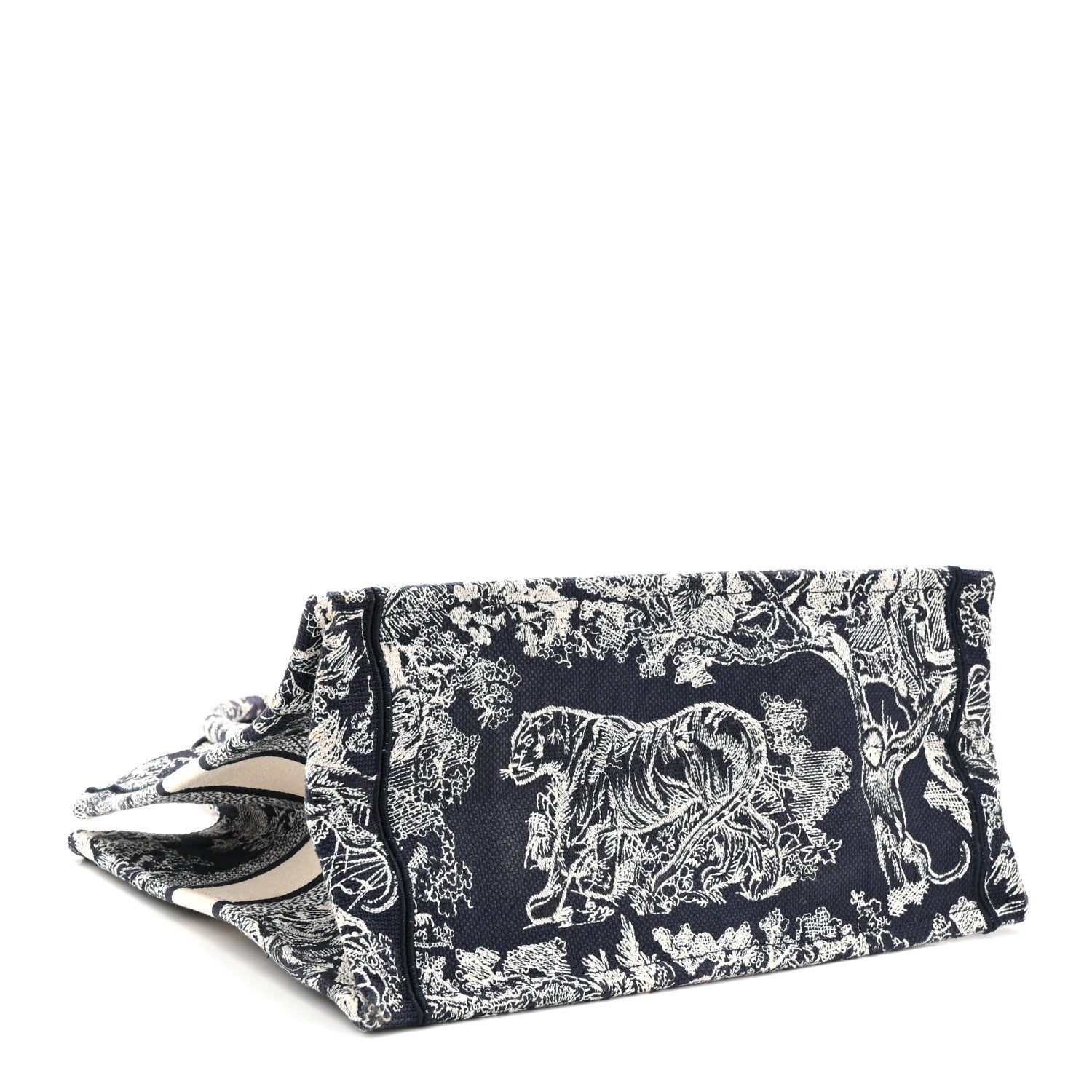 Christian Dior Canvas Embroidered Medium Dioriviera Toile De Jouy Book Tote Blue