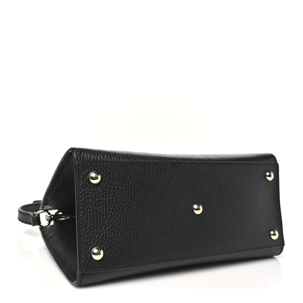 Gucci Dollar Calfskin Medium Soho Top Handle Satchel Black