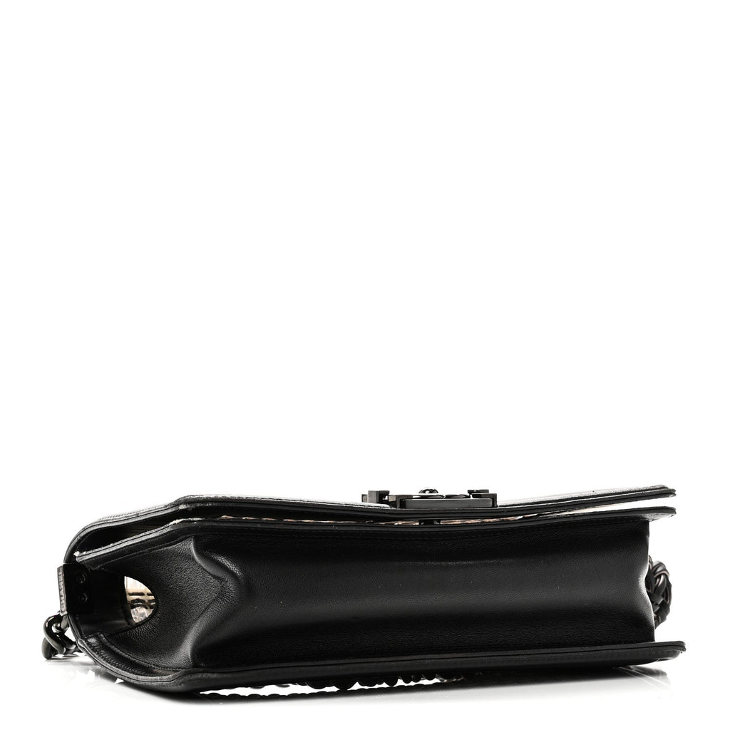Chanel PVC Thread Woven Medium Boy Flap Black