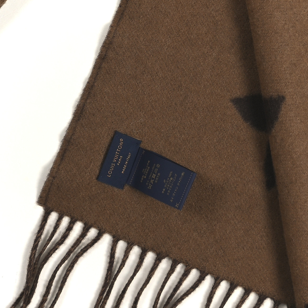 Louis Vuitton Cashmere Monogram Reykjavik Scarf Dark Brown