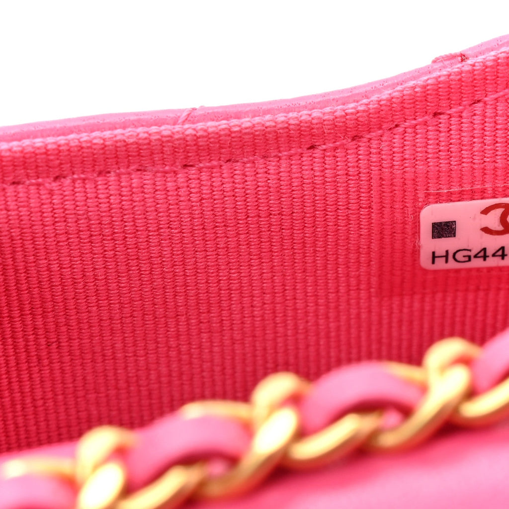 Chanel Lambskin Enamel Quilted Mini Chain Belt Bag Pink