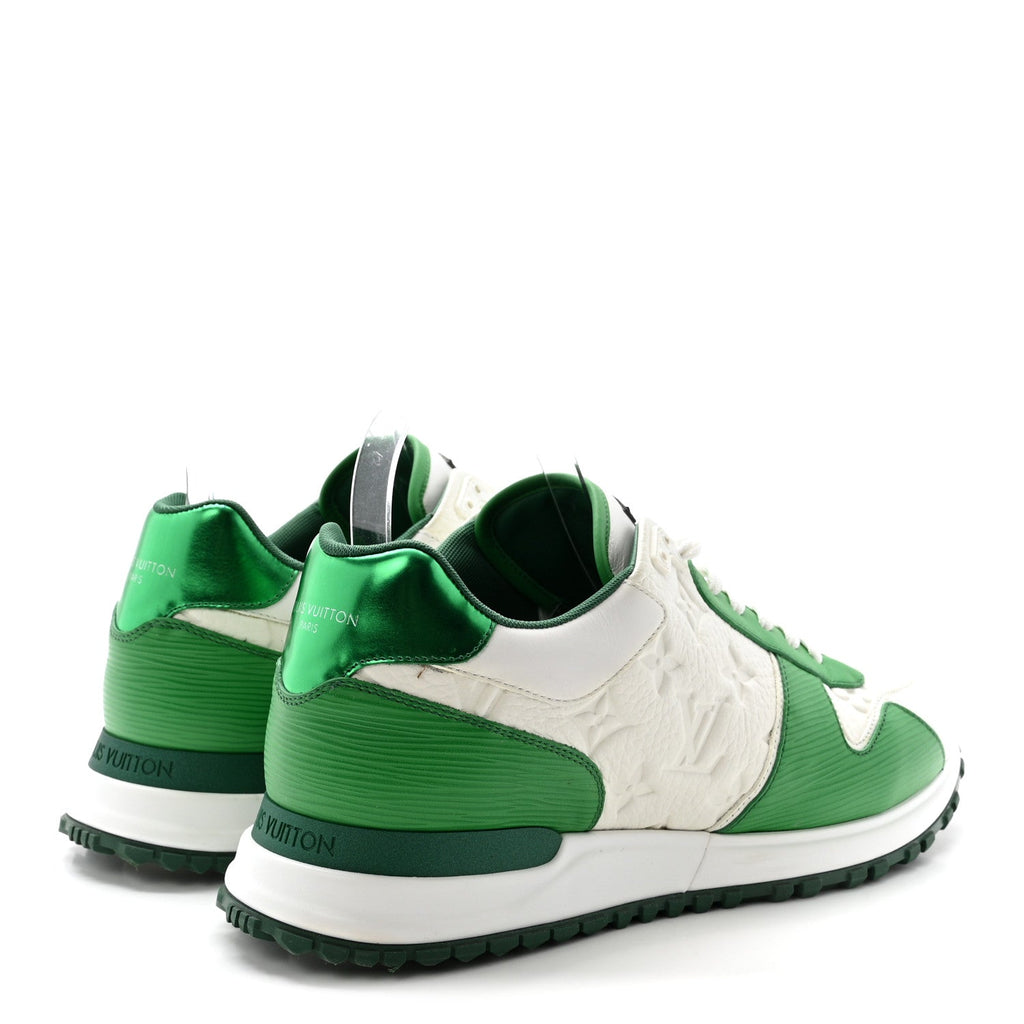 Louis Vuitton Calfskin Empreinte Mens Run Away Sneakers 8 White Green