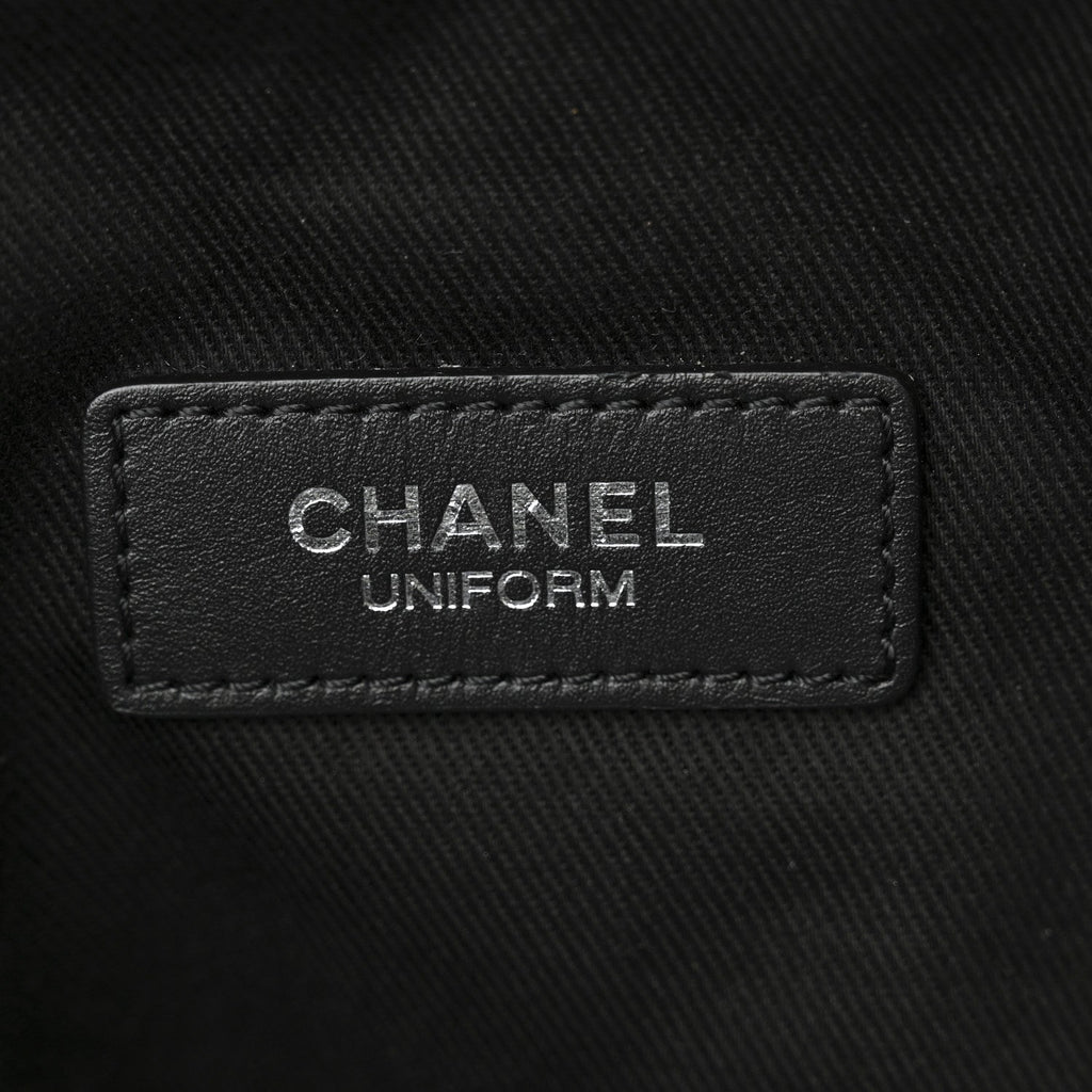 Chanel Calfskin Quilted Uniform Waist Belt Bag Black