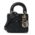 Christian Dior Lambskin Cannage Micro Lady Dior Black