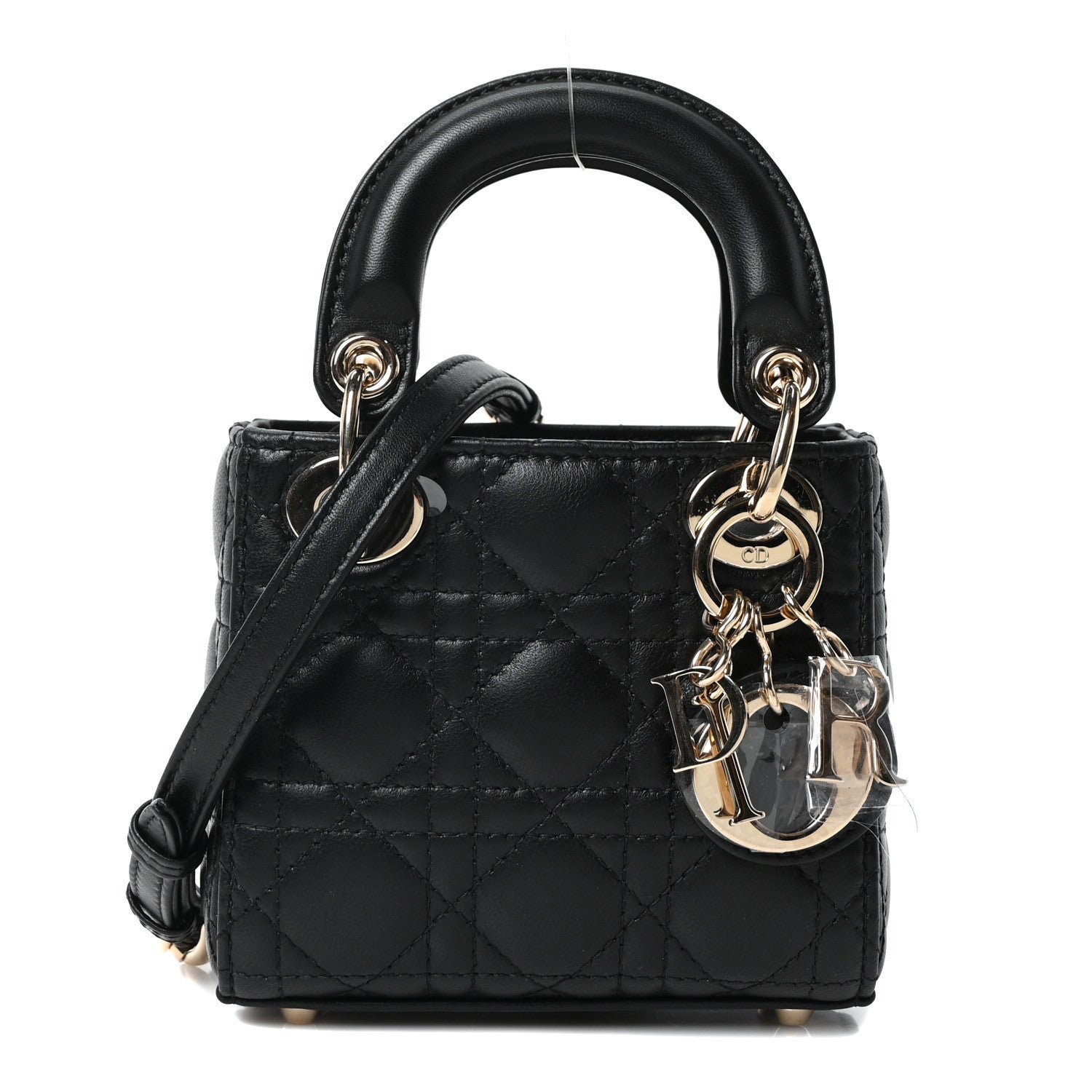 Christian Dior Lambskin Cannage Micro Lady Dior Black