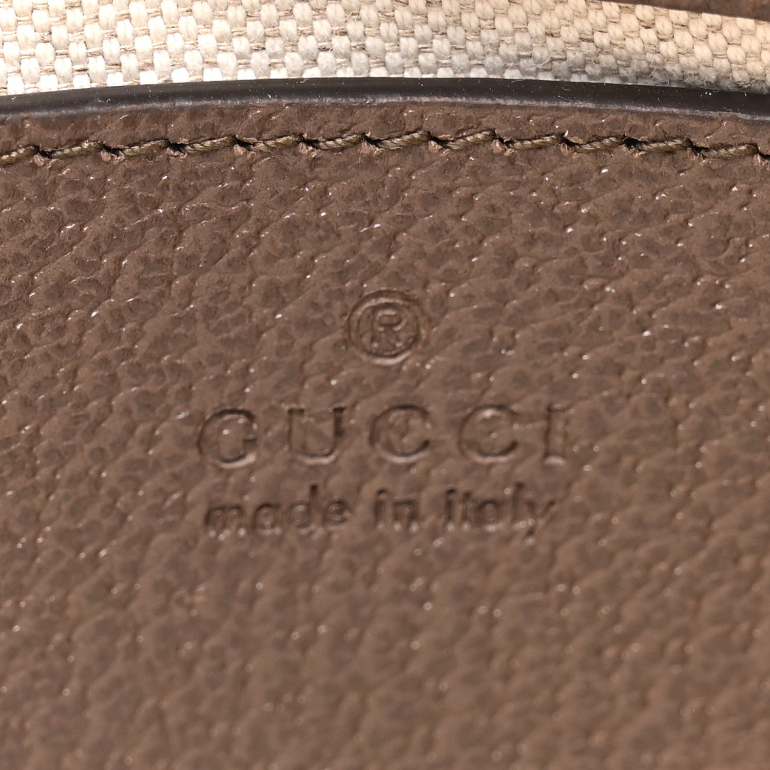 Gucci GG Supreme Monogram Textured Dollar Calfskin Web Small Ophidia GG Handbag Beige Ebony New Acero
