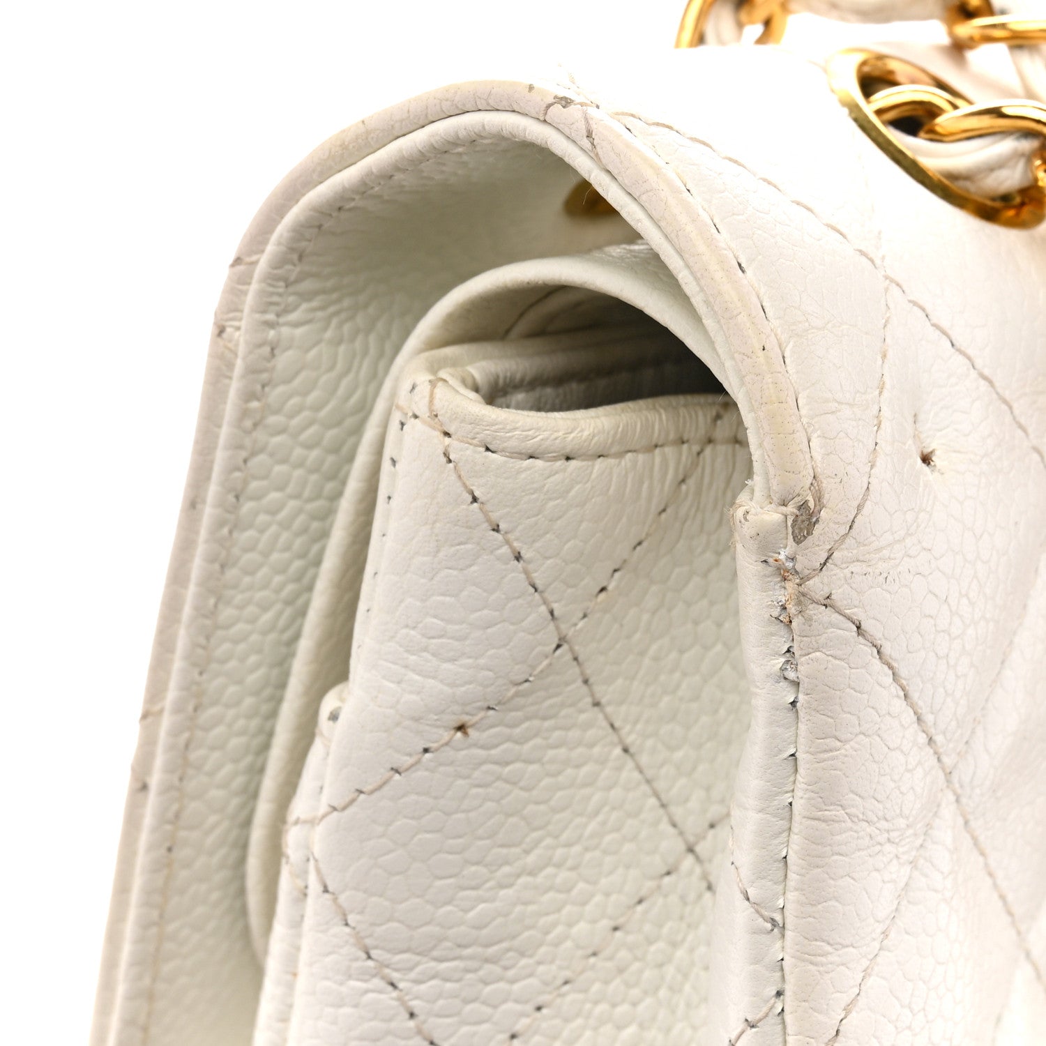 Chanel Caviar Quilted Medium Double Flap White