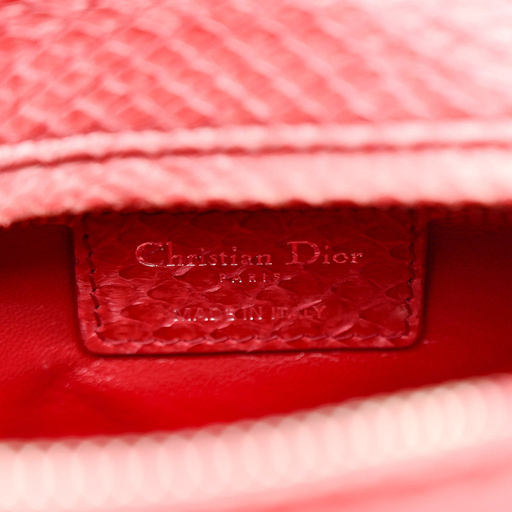 Christian Dior Snakeskin Medium Lady Dior Pink