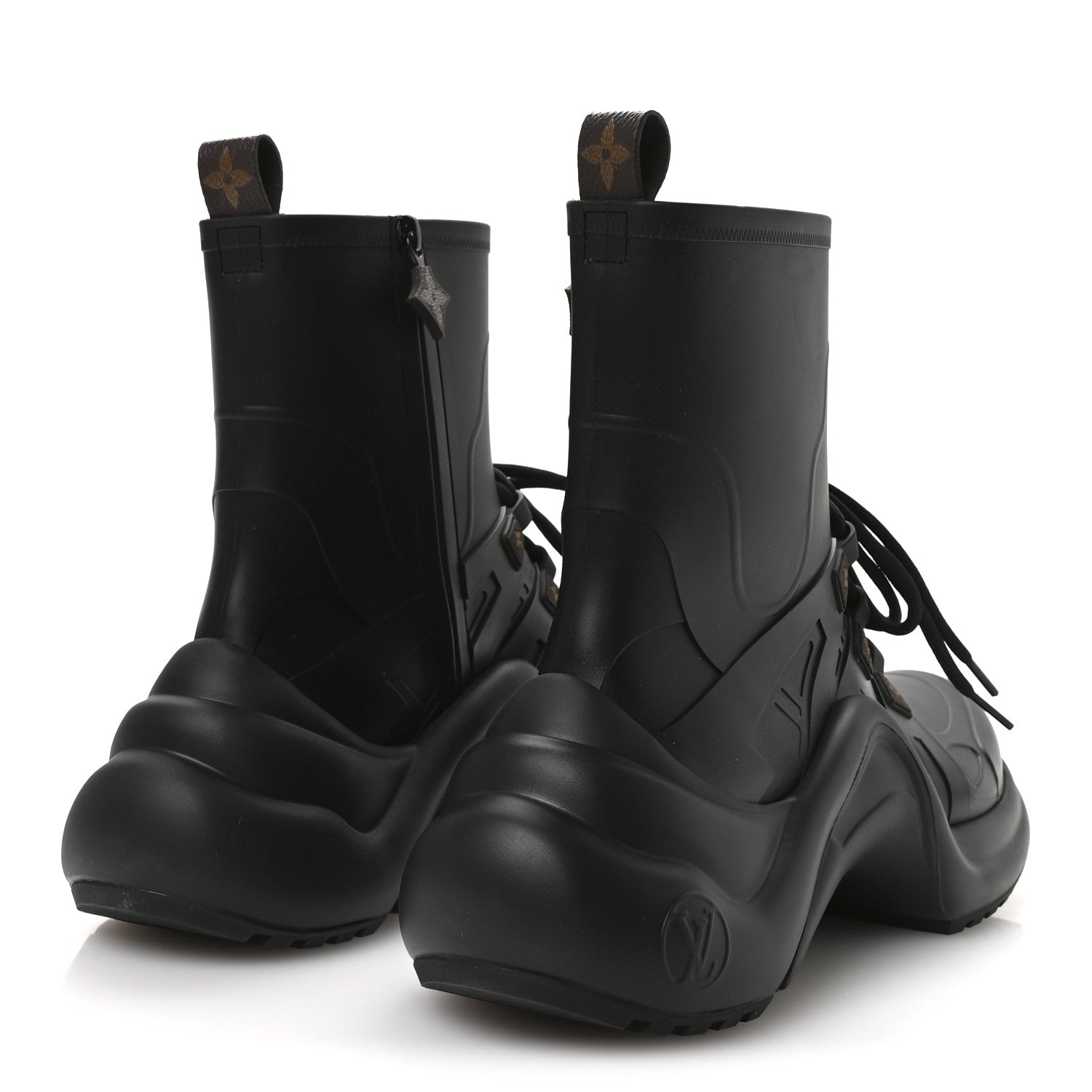 Louis Vuitton Mat Rubber Monogram LV Archlight Sneaker Boots 38 Black