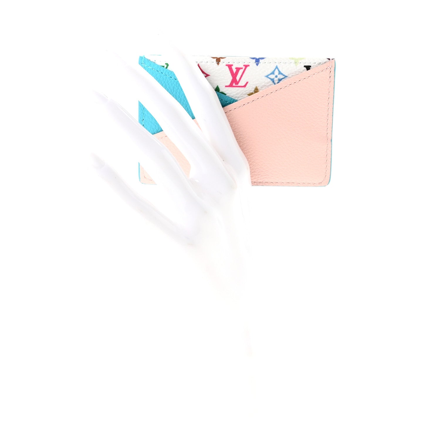 Louis Vuitton LV X TM Monogram Multicolor Criss-Cross Card Holder Kabira Blue Rose