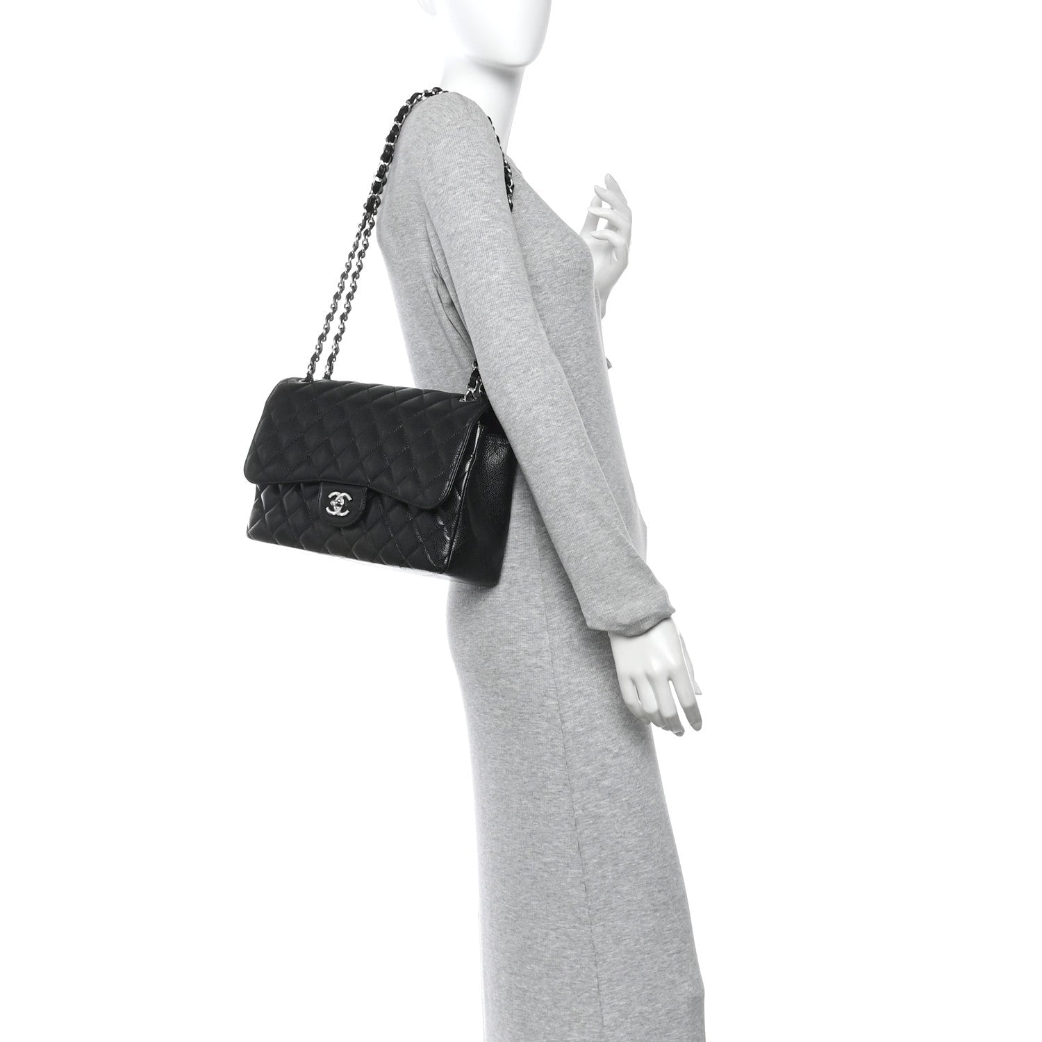 Chanel Caviar Quilted Jumbo Double Flap Black