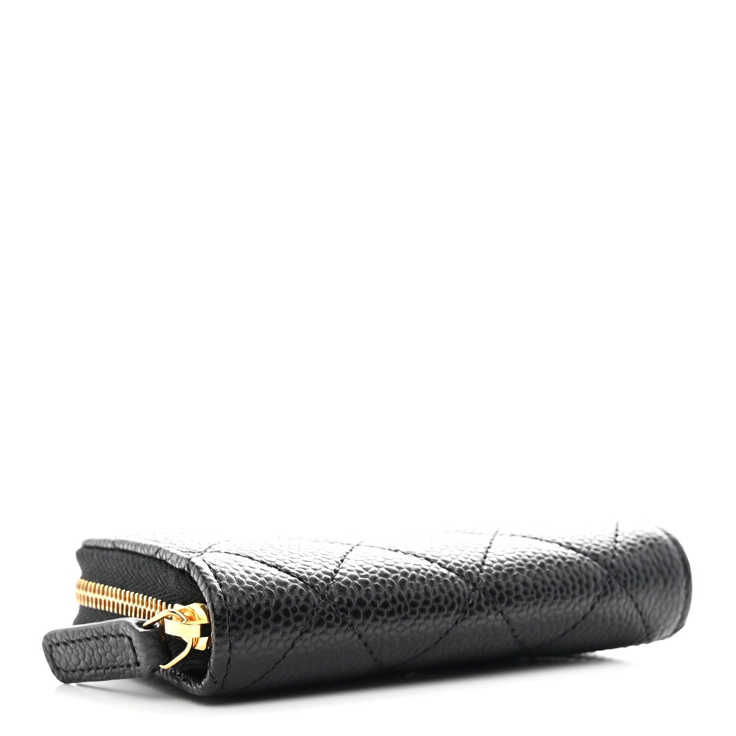 Caviar Quilted Zip Coin Purse Black