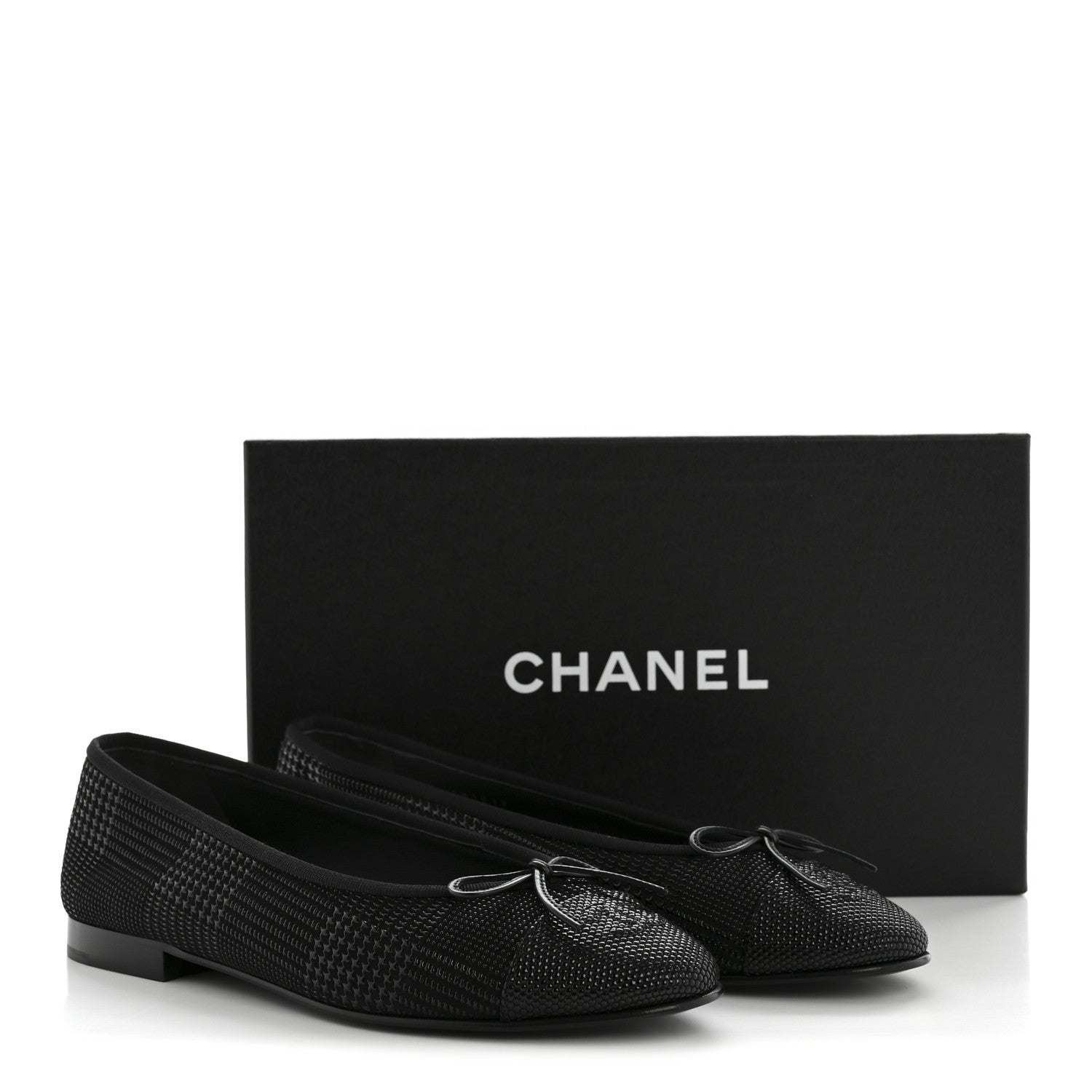 Chanel Suede Kidskin Cap Toe CC Ballerina Flats 39 Black