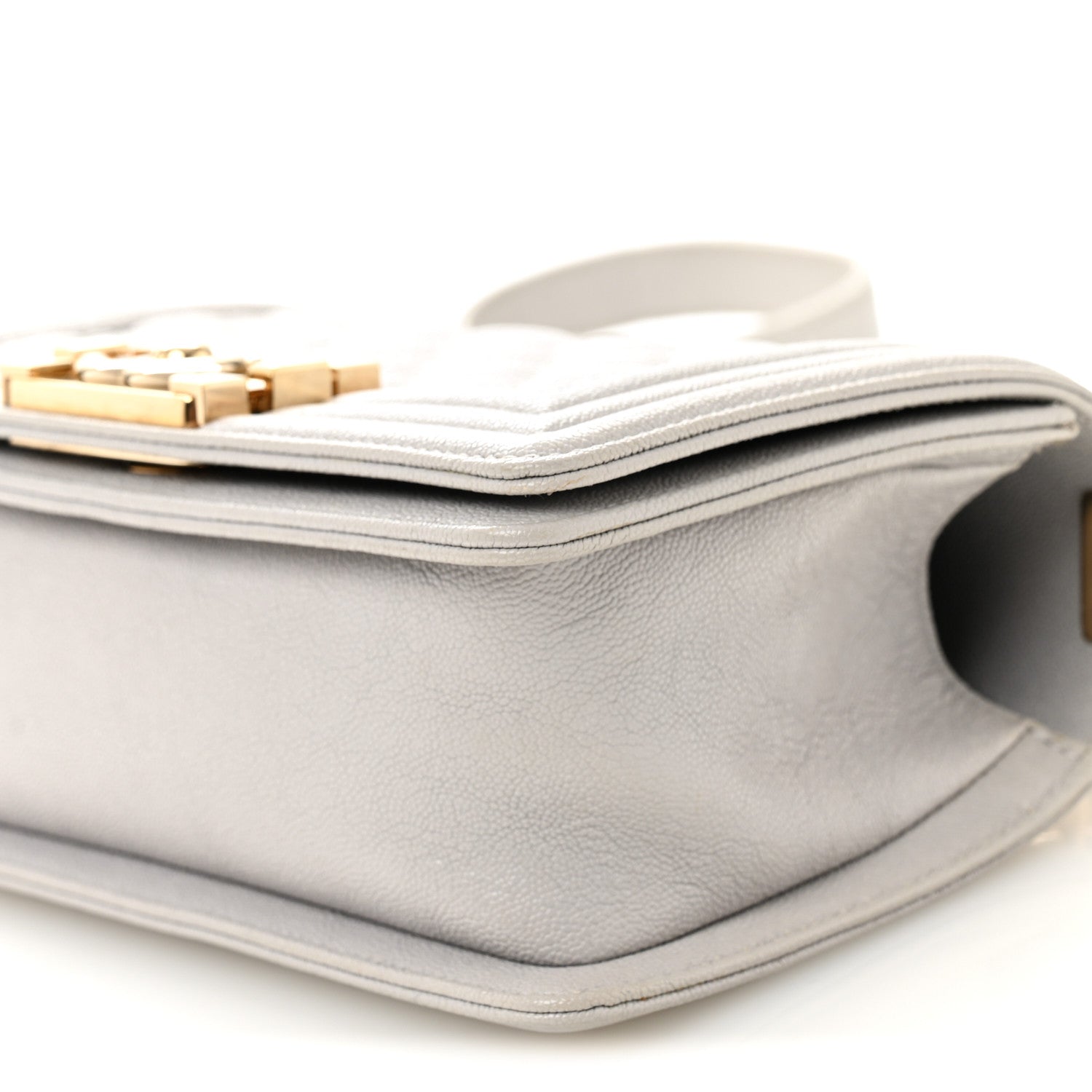 Chanel Caviar Quilted Small Boy Flap Light Grey