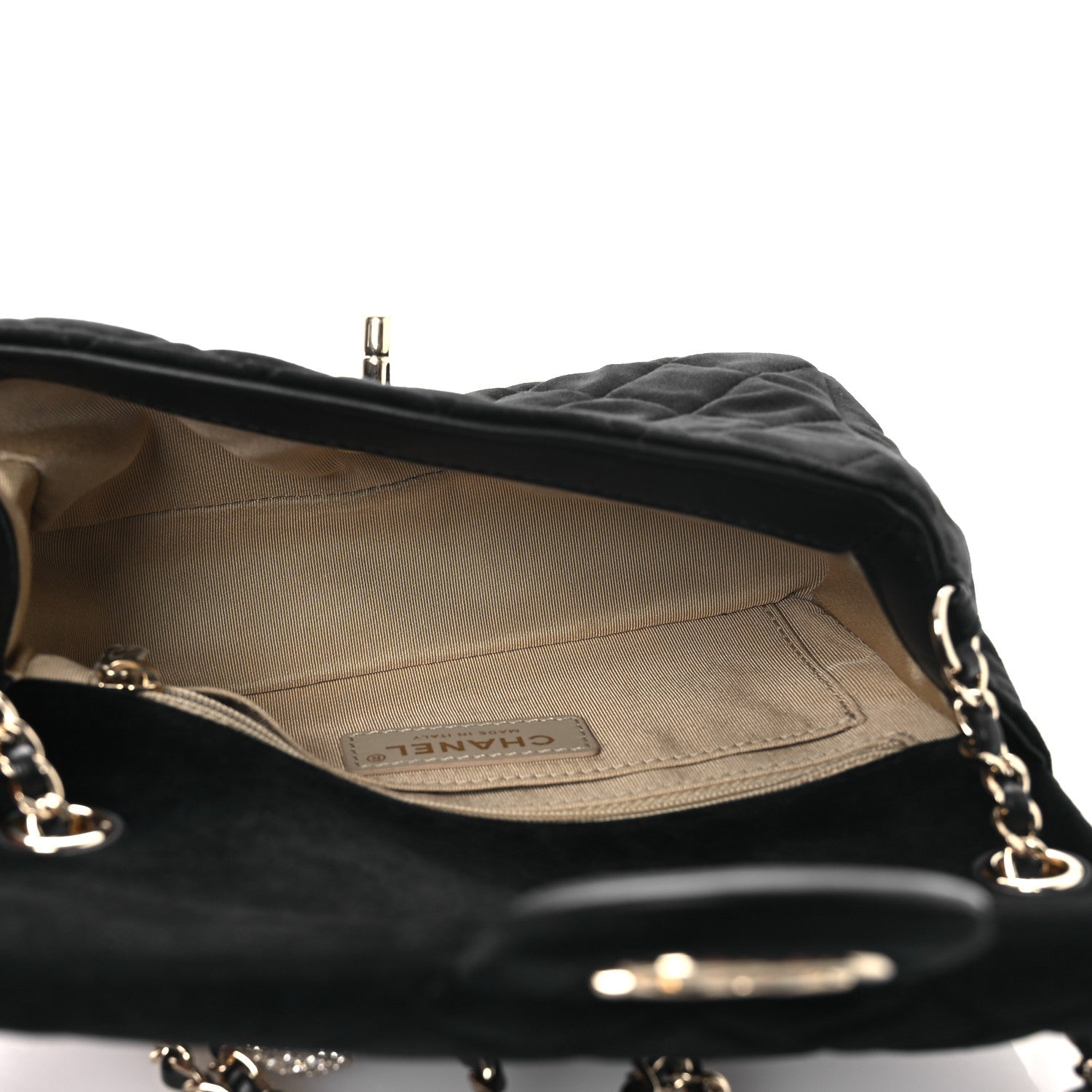 Chanel Velvet Quilted Mini Rectangular Pearl Crush Flap Black