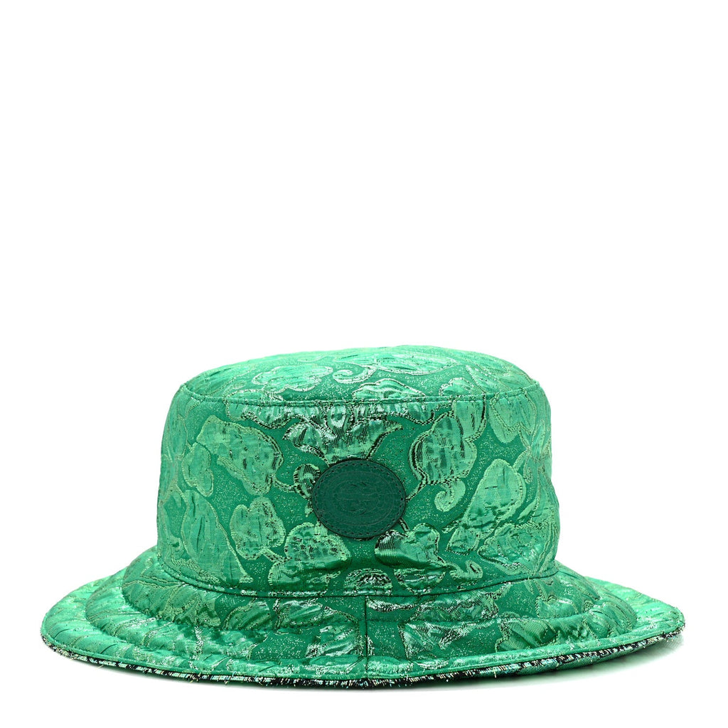 Gucci Canvas Lame GG Monogram Reversible Bucket Hat L Green