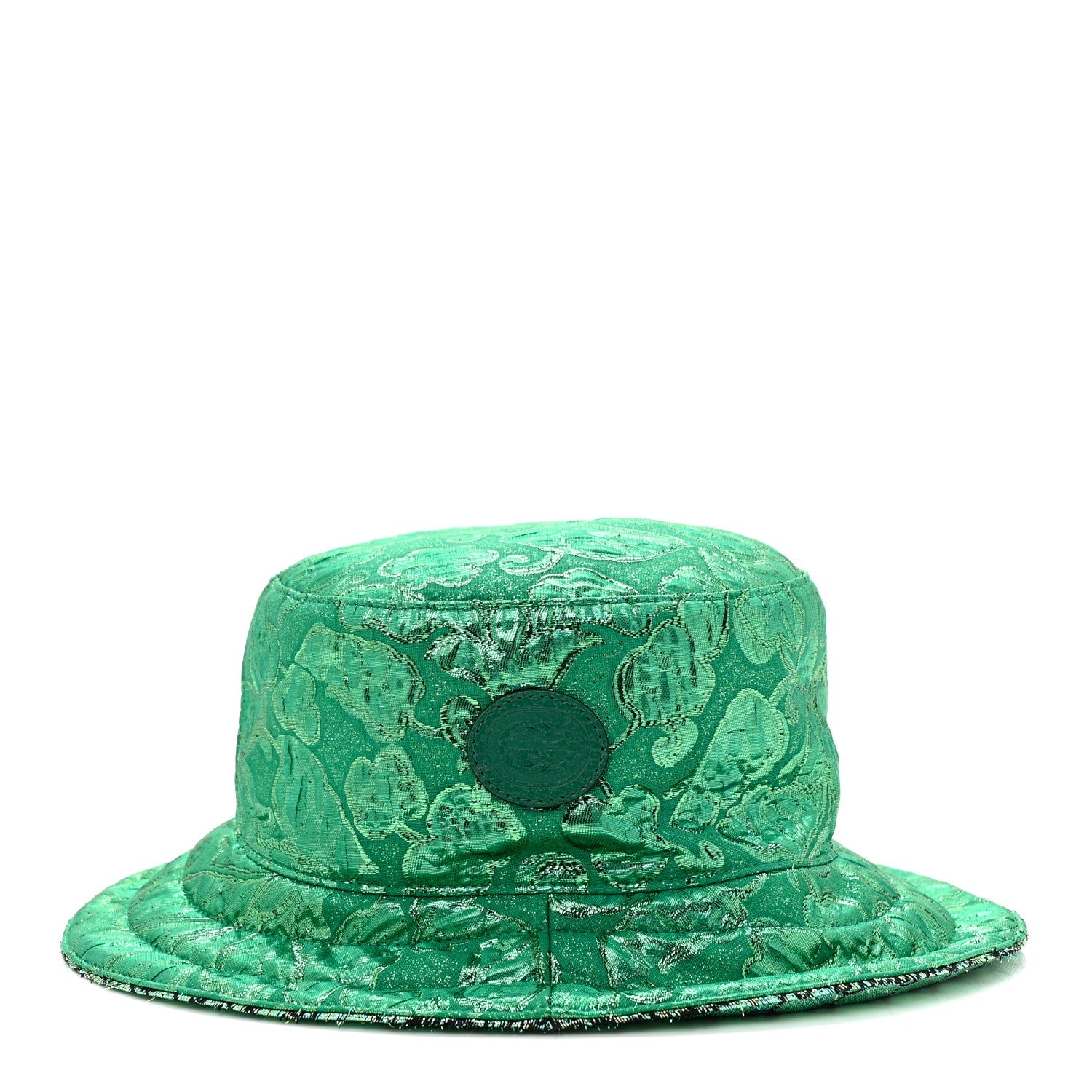 Gucci Canvas Lame GG Monogram Reversible Bucket Hat L Green
