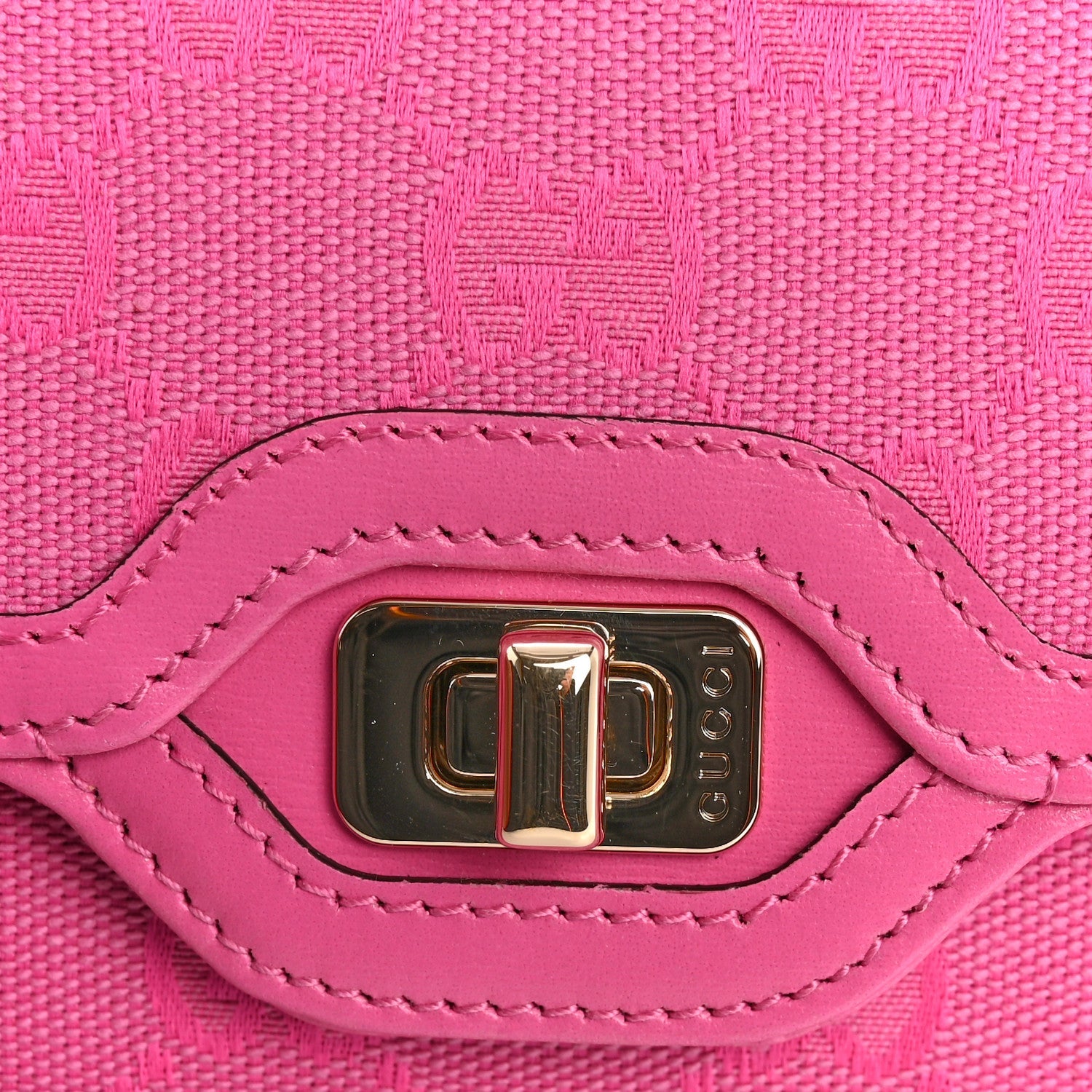Gucci GG Monogram Scratch Lux Calfskin Mini Luce Shoulder Bag Rose Dark Blossom