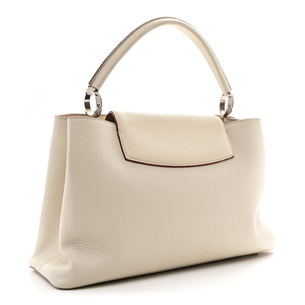 Louis Vuitton Taurillon Capucines MM Blanc Casse