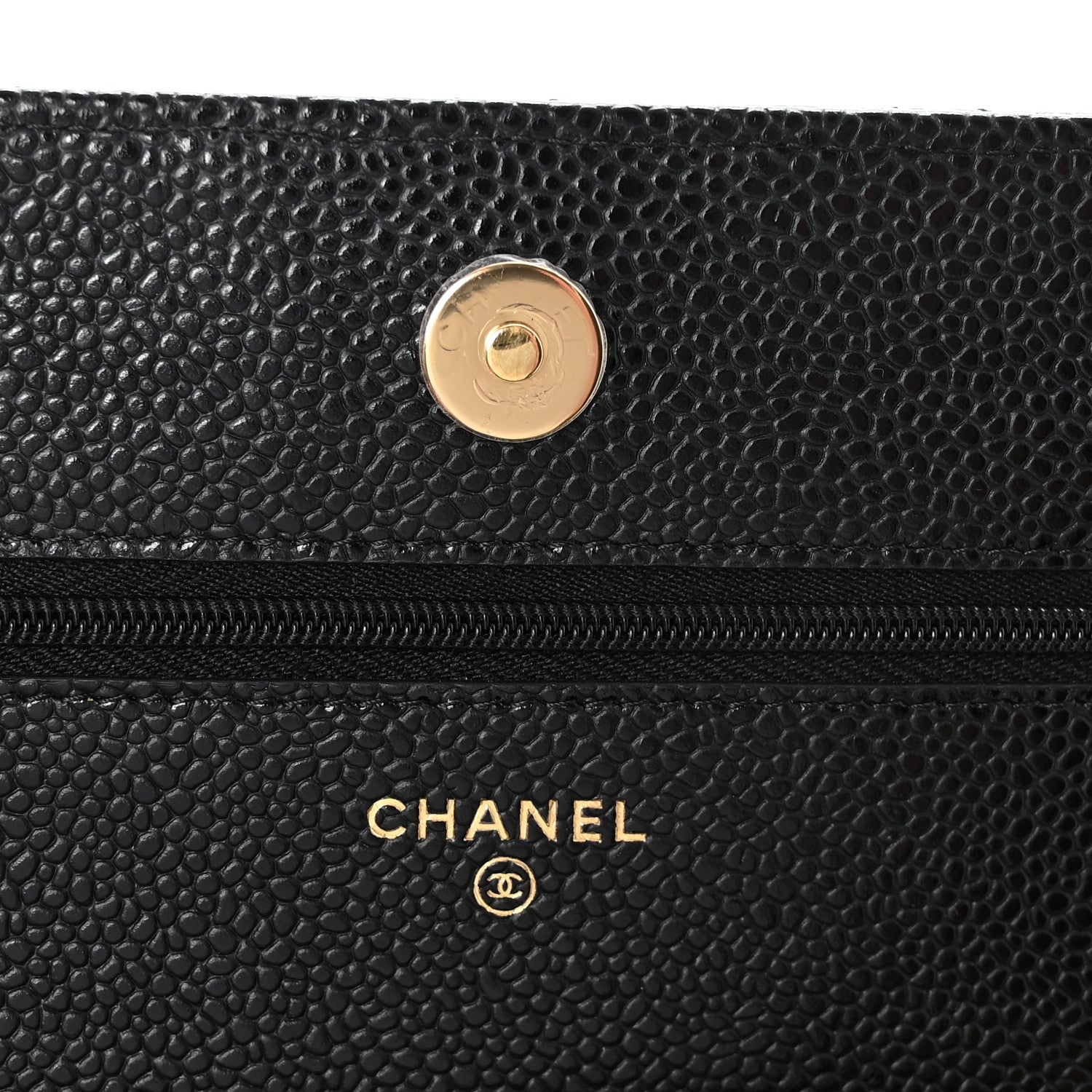 Chanel Caviar Quilted Wallet on Chain WOC Black