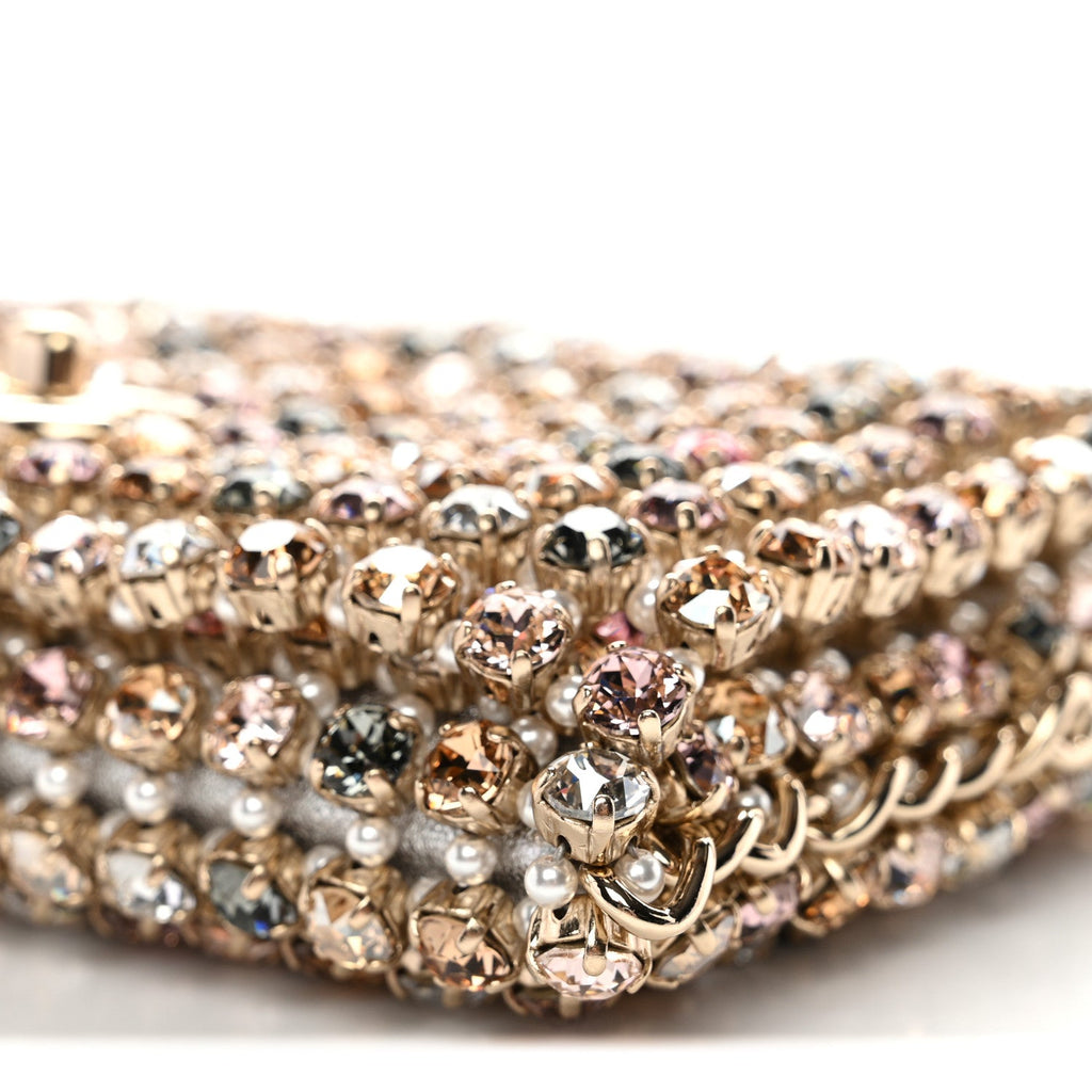 Chanel Metal Pearl Minaudiere CC Mini Evening Bag Multicolor